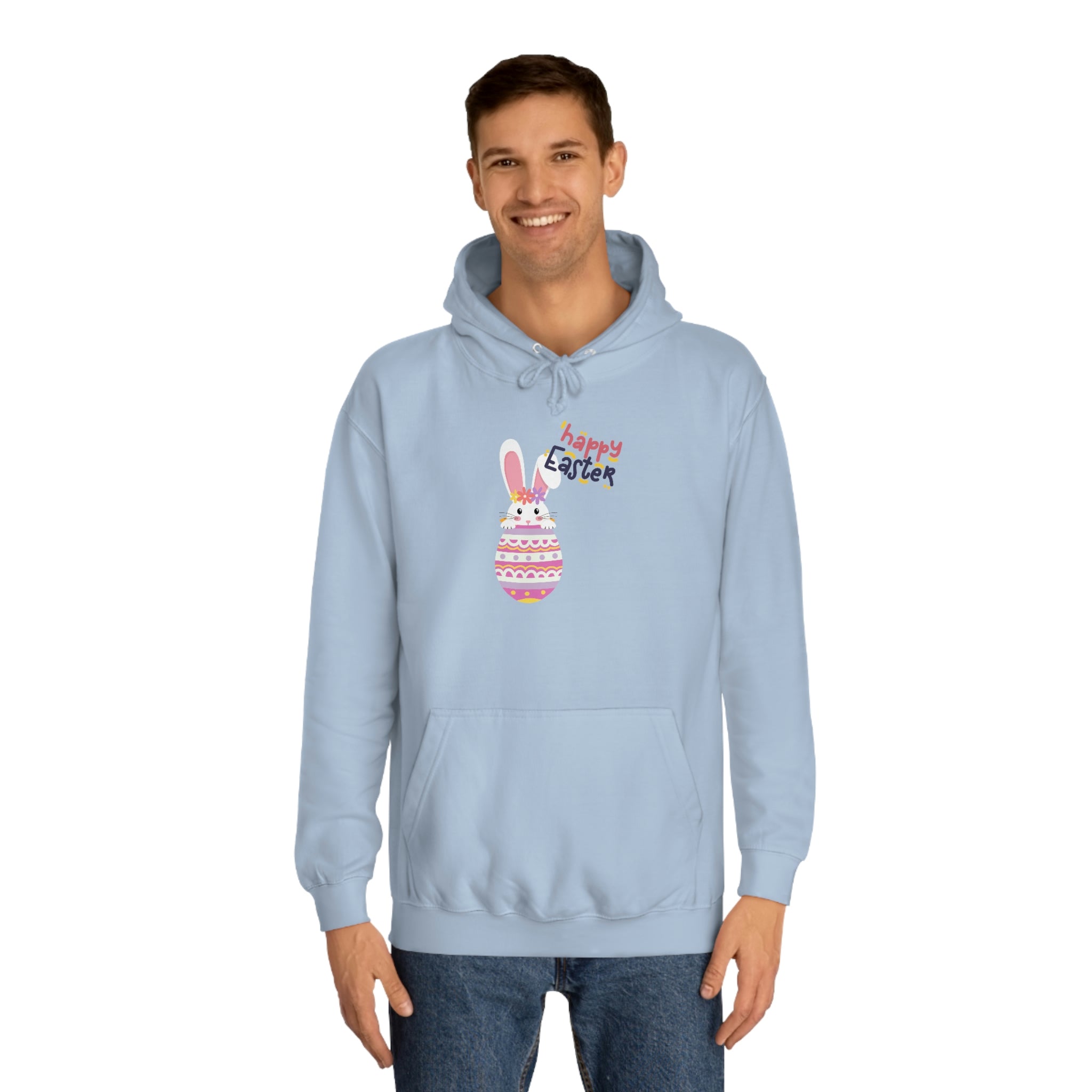 Happy Easter Day Bunny Unisex College Hoodie