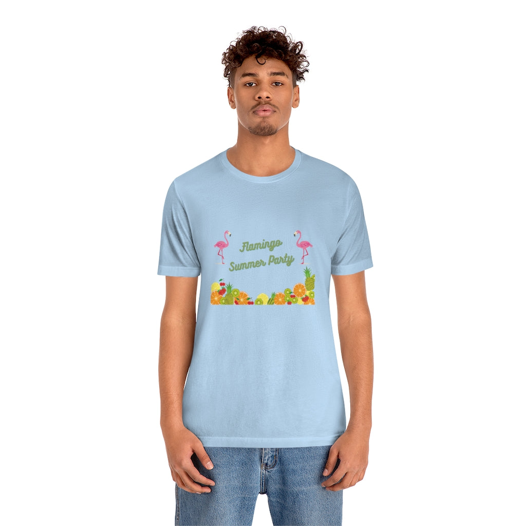 Flamingo Sumer Party Unisex Jersey Short Sleeve Tee