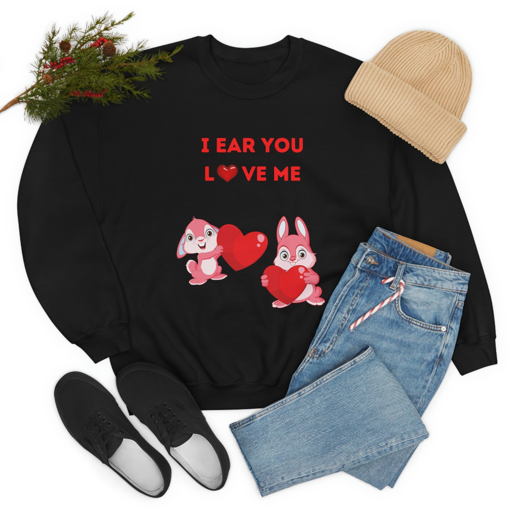I Ear You Love Me Unisex Heavy Blend™ Crewneck Sweatshirt