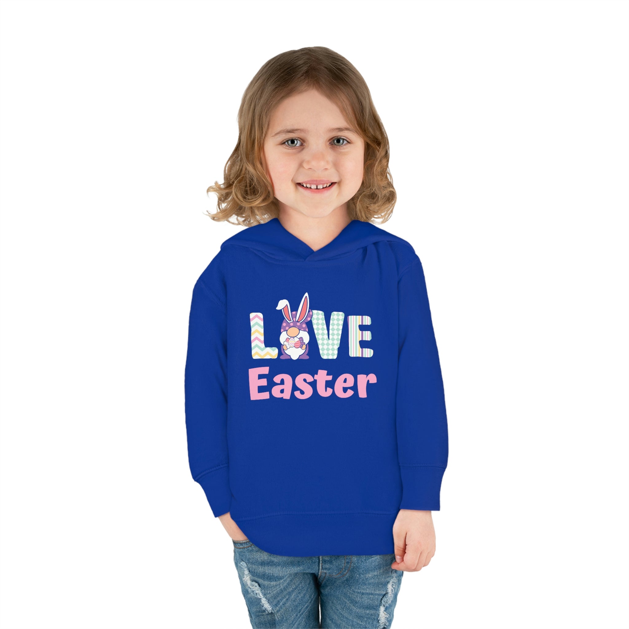 Gnome Love Easter Toddler Pullover Fleece Hoodie