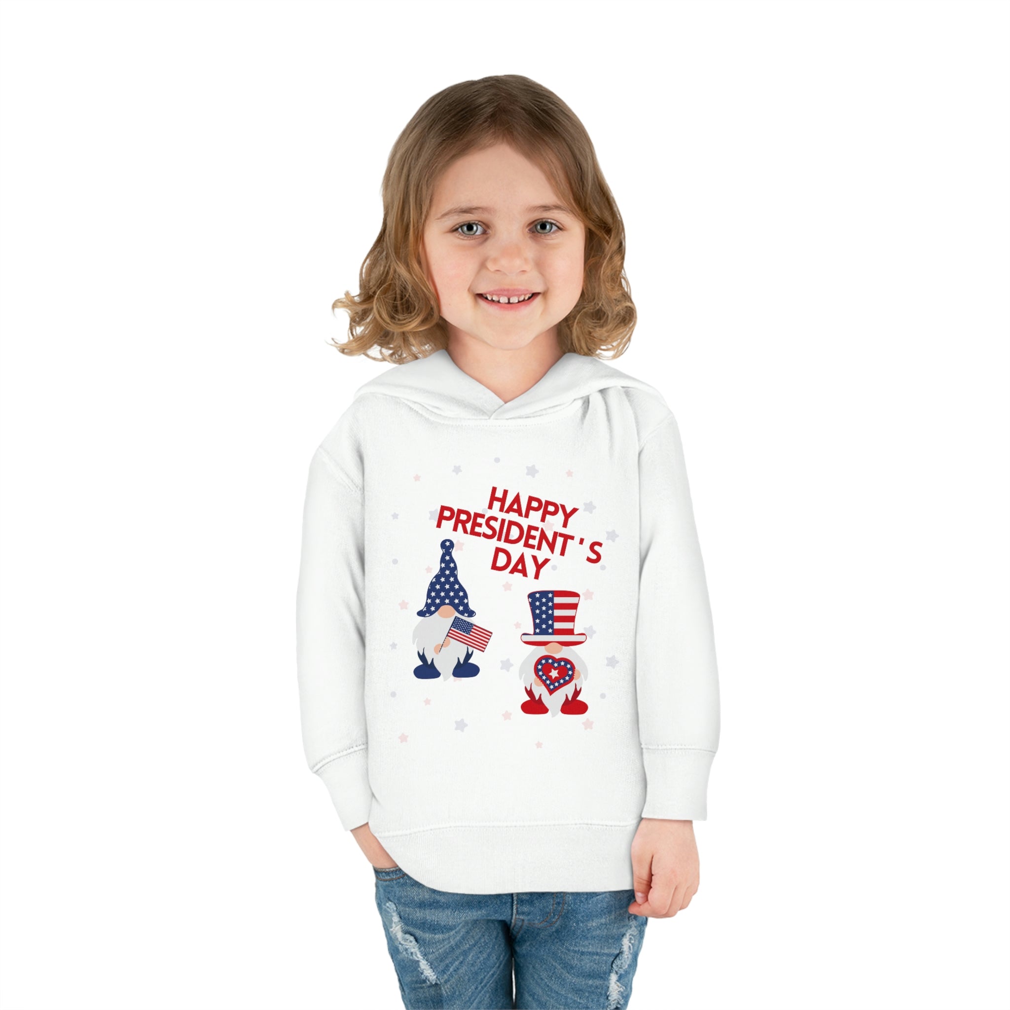 Happy President's Day Gnome Toddler Pullover Fleece Hoodie