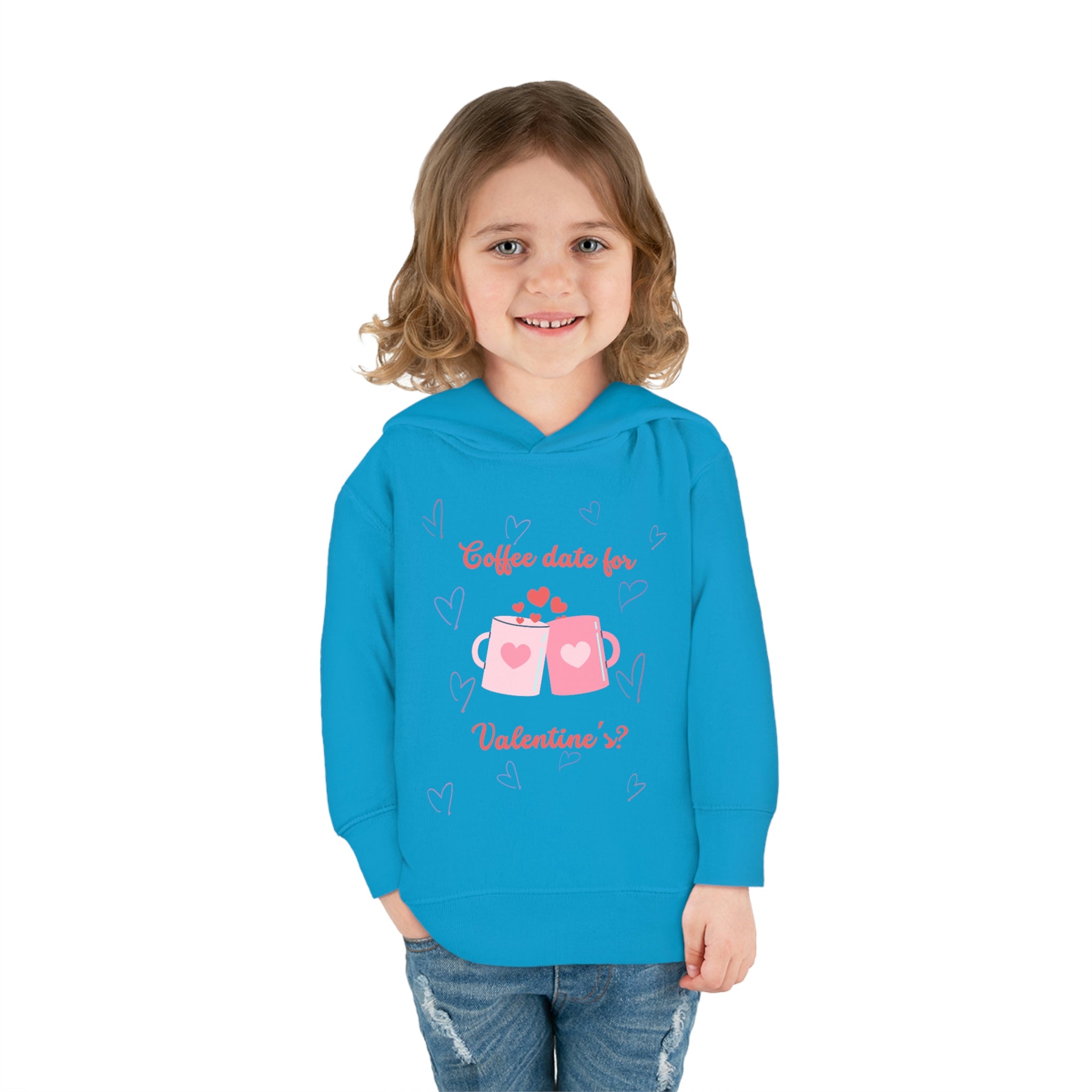 Coffee Date For Valentine's Toddler Pullover Fleece Hoodie