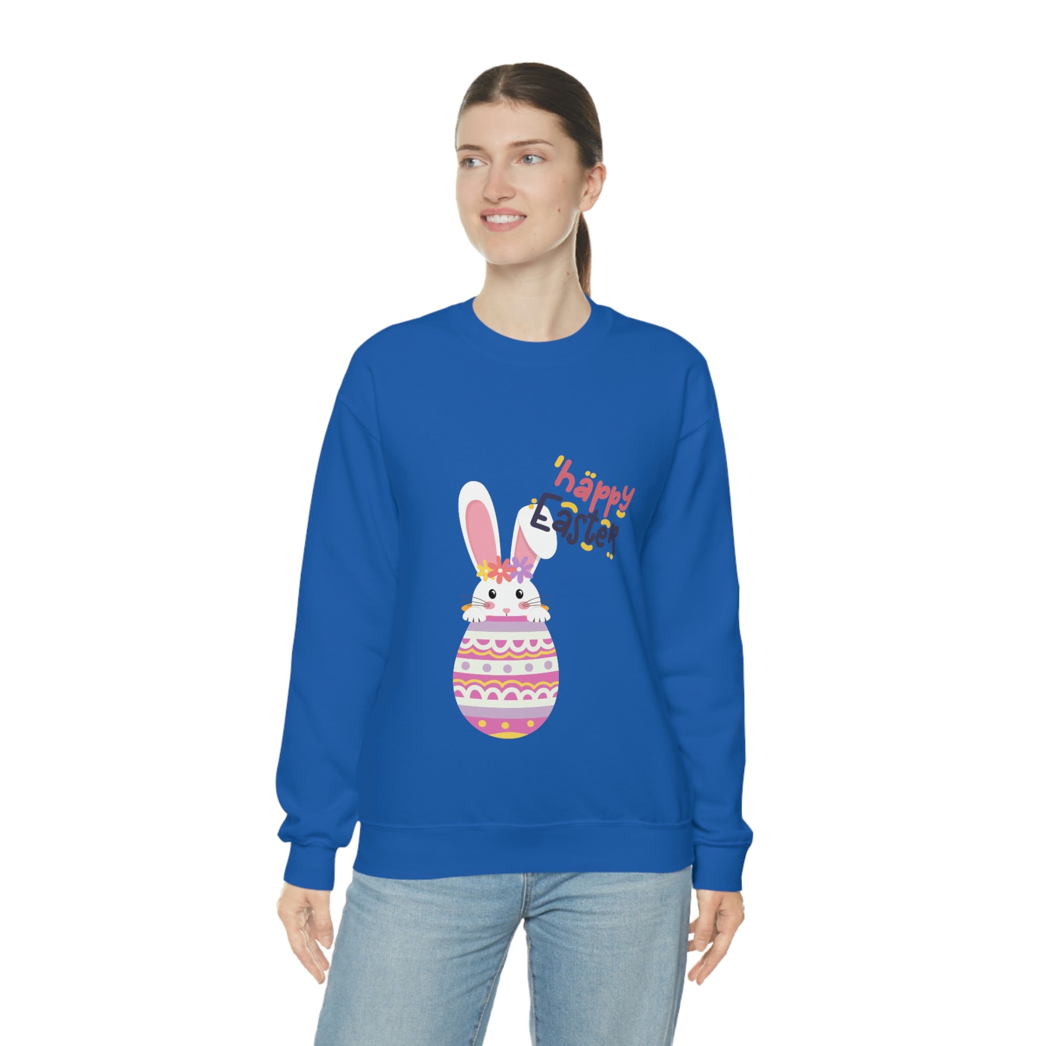 Happy Easter Day Bunny Unisex Heavy Blend™ Crewneck Sweatshirt