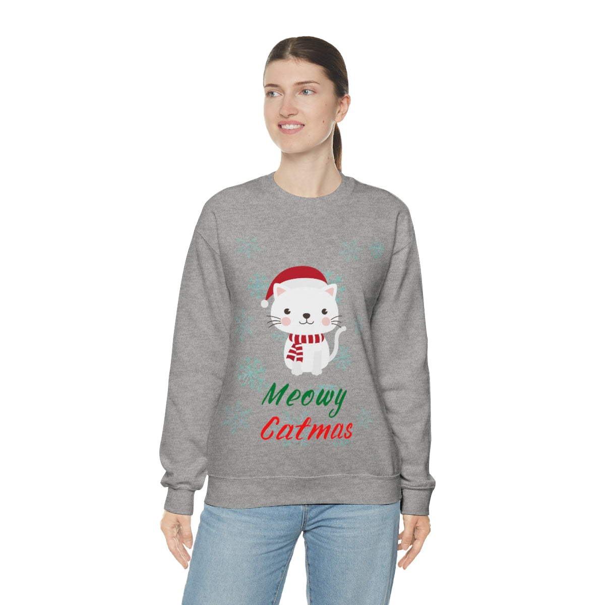 Meowy Catmas Unisex Heavy Blend™ Crewneck Sweatshirt