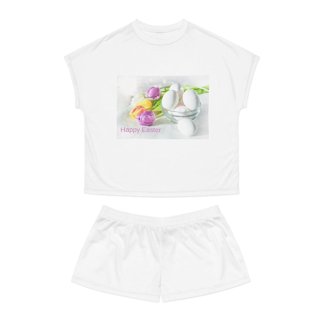 Happy Easter Women's Short Pajama Set (AOP)