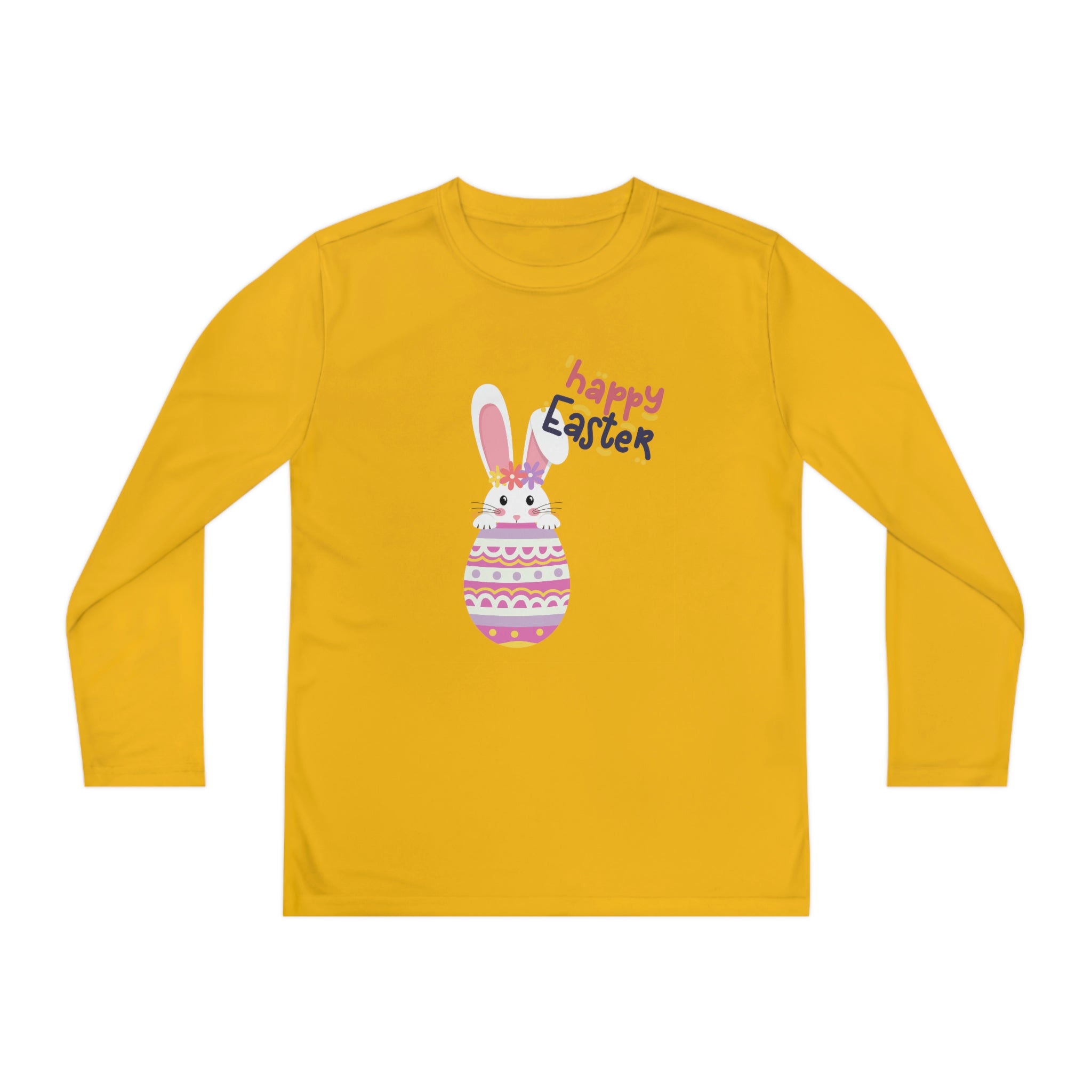 Happy Easter Day Bunny Youth Long Sleeve Competitor Tee