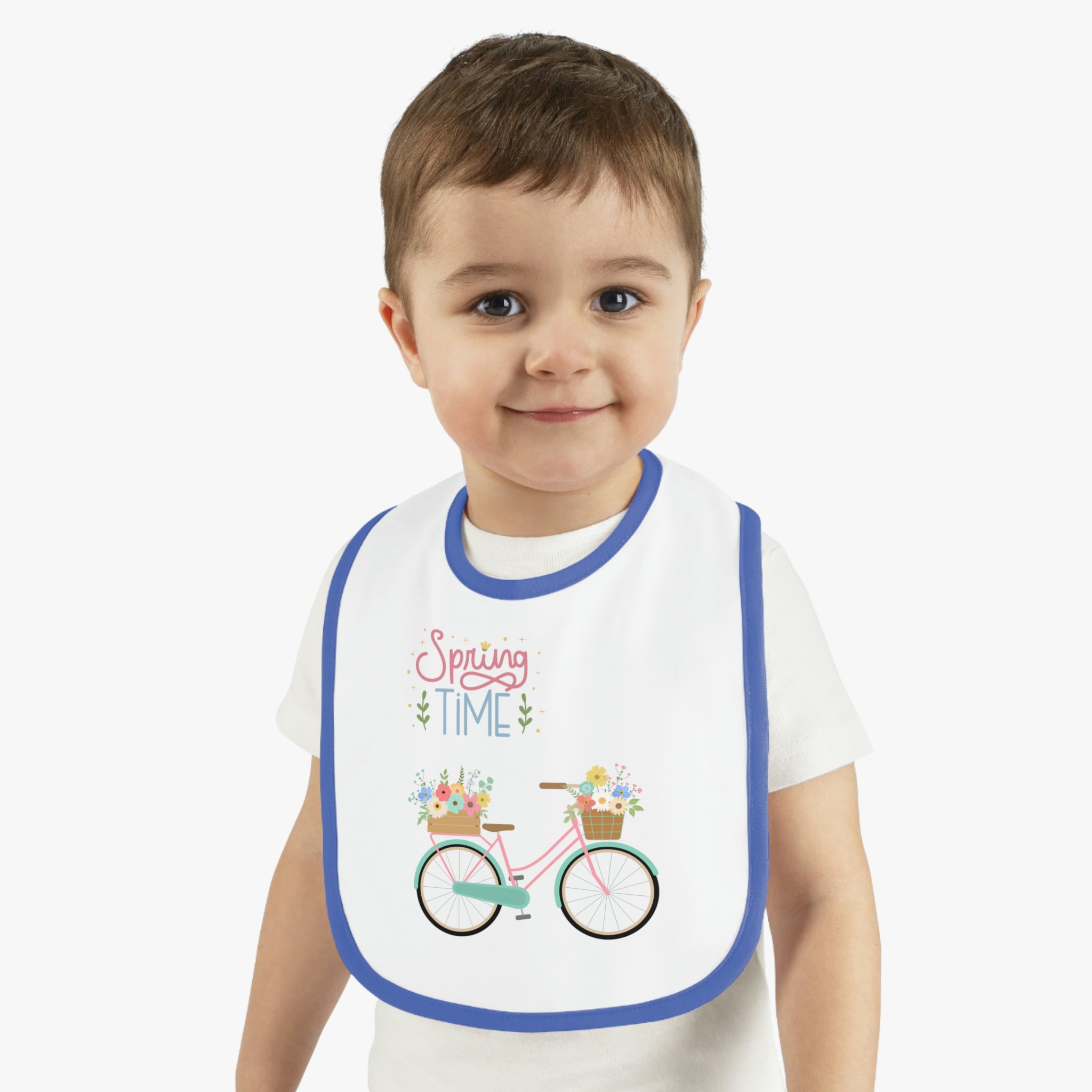 Spring Time Baby Contrast Trim Jersey Bib