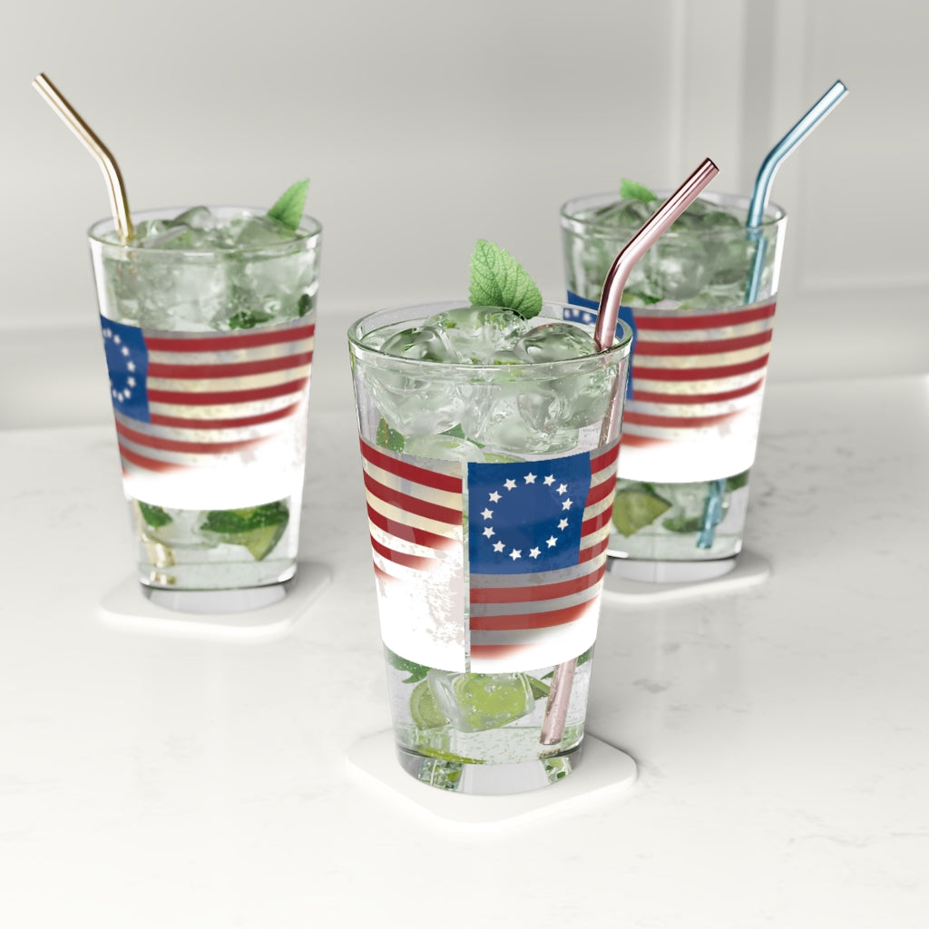 US Flag Pint Glass, 16oz