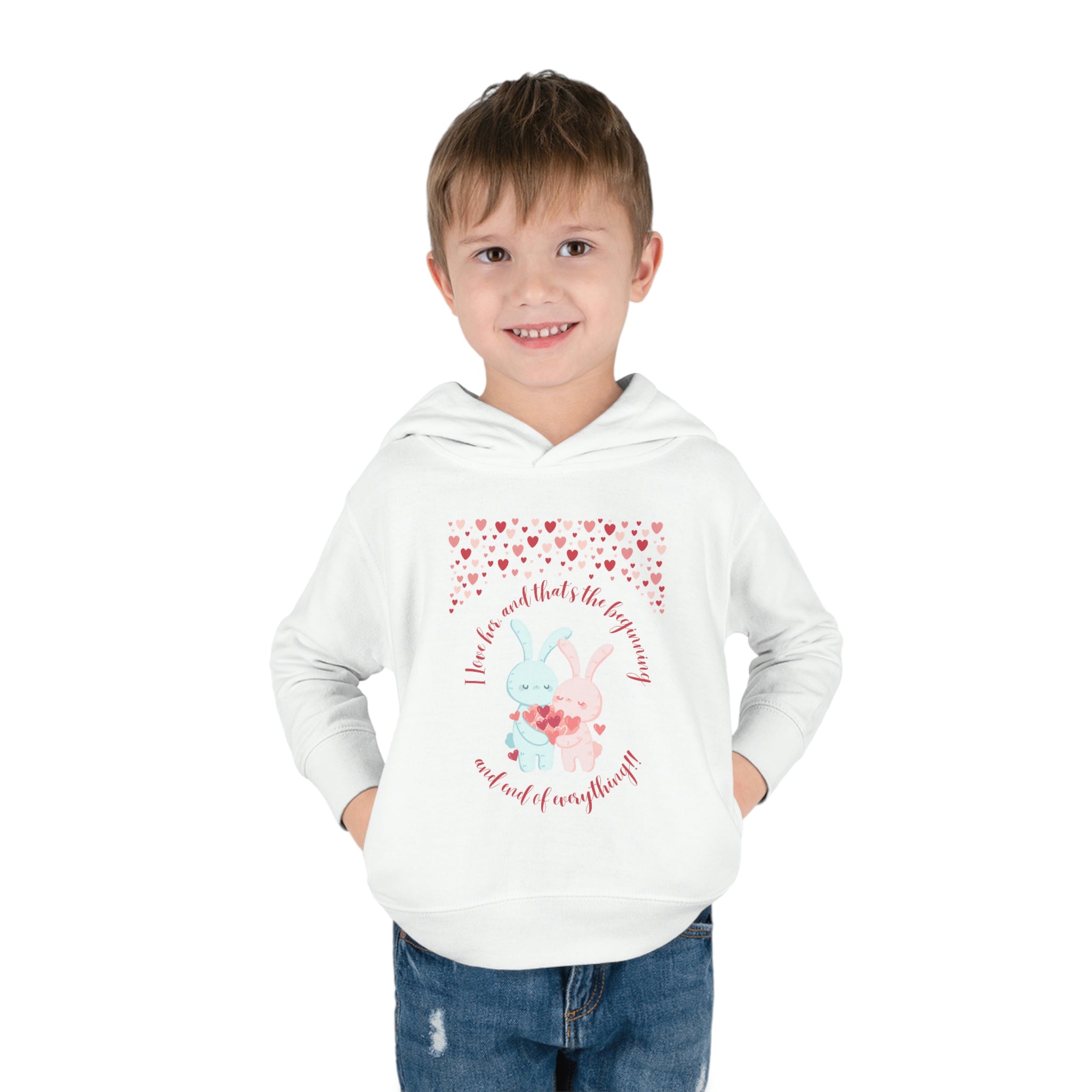 The I Love Her U & Me Toddler Pullover Fleece Hoodie