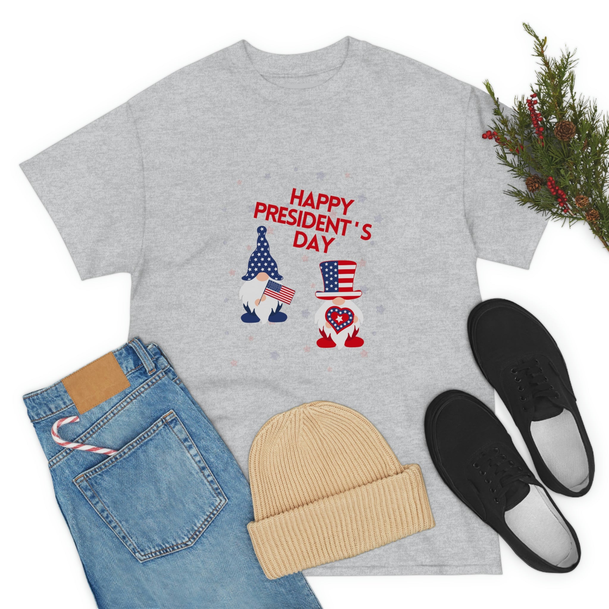 Happy President's Day Gnome Unisex Heavy Cotton Tee