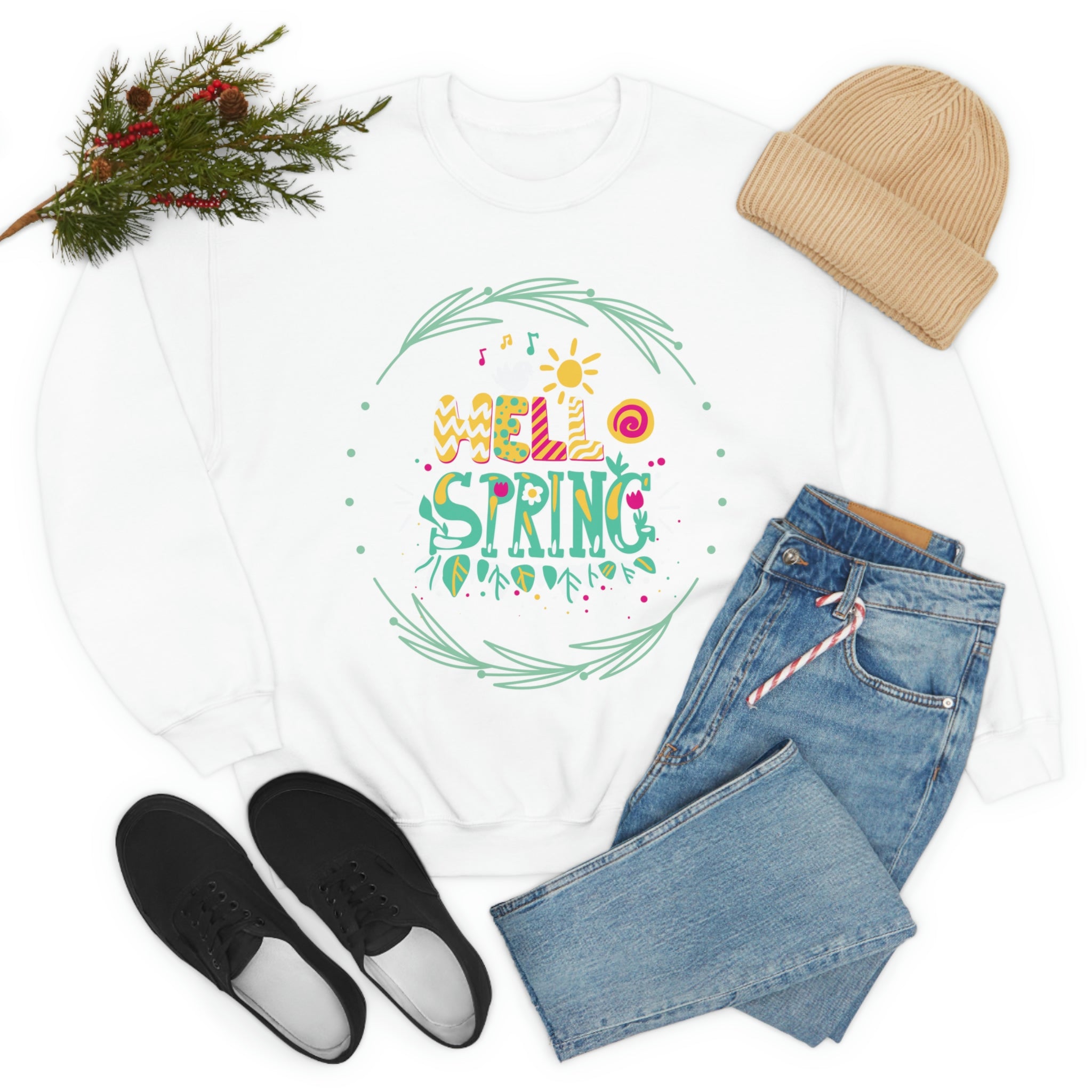 Hello Spring Unisex Heavy Blend™ Crewneck Sweatshirt