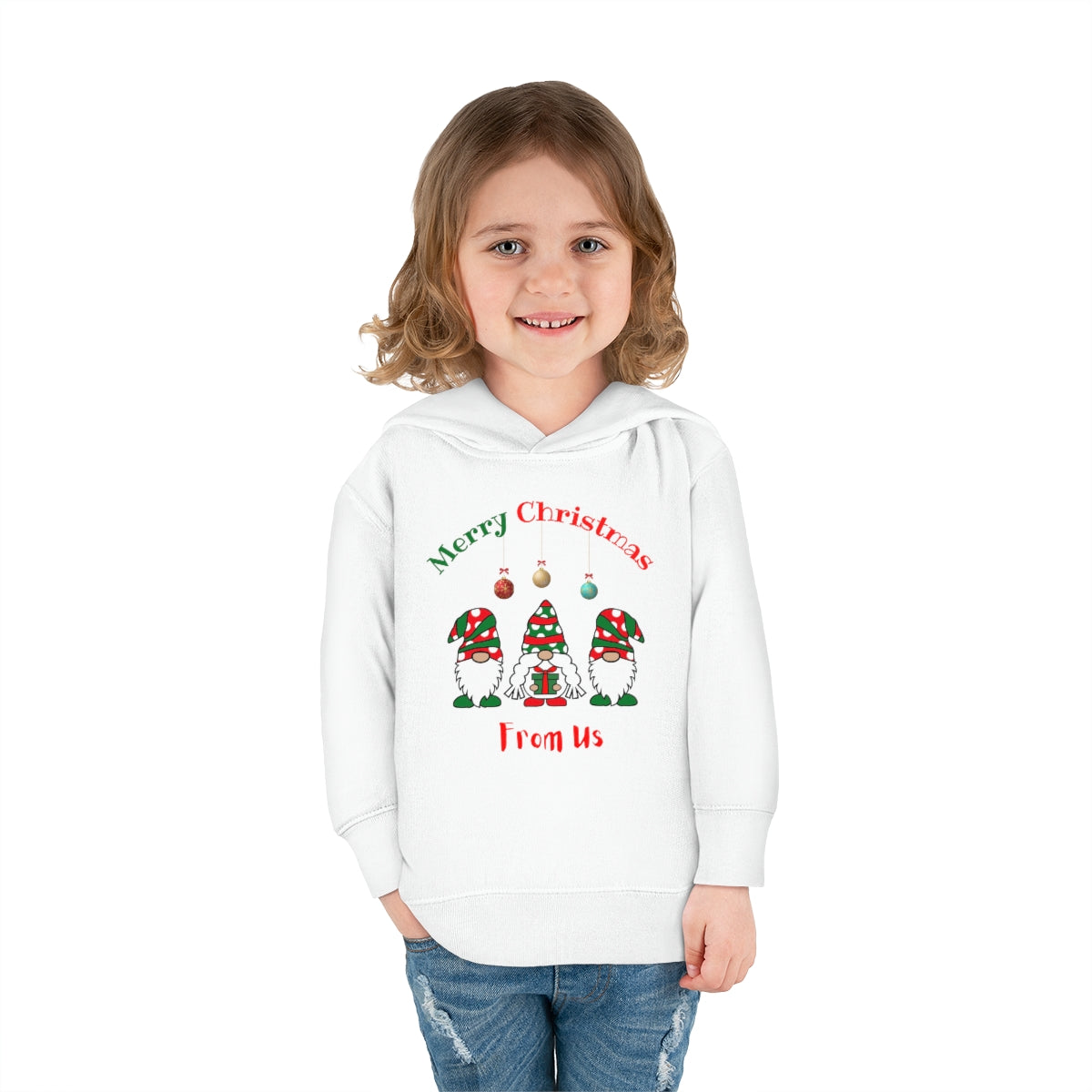 Gnome Merry Christmas Toddler Pullover Fleece Hoodie