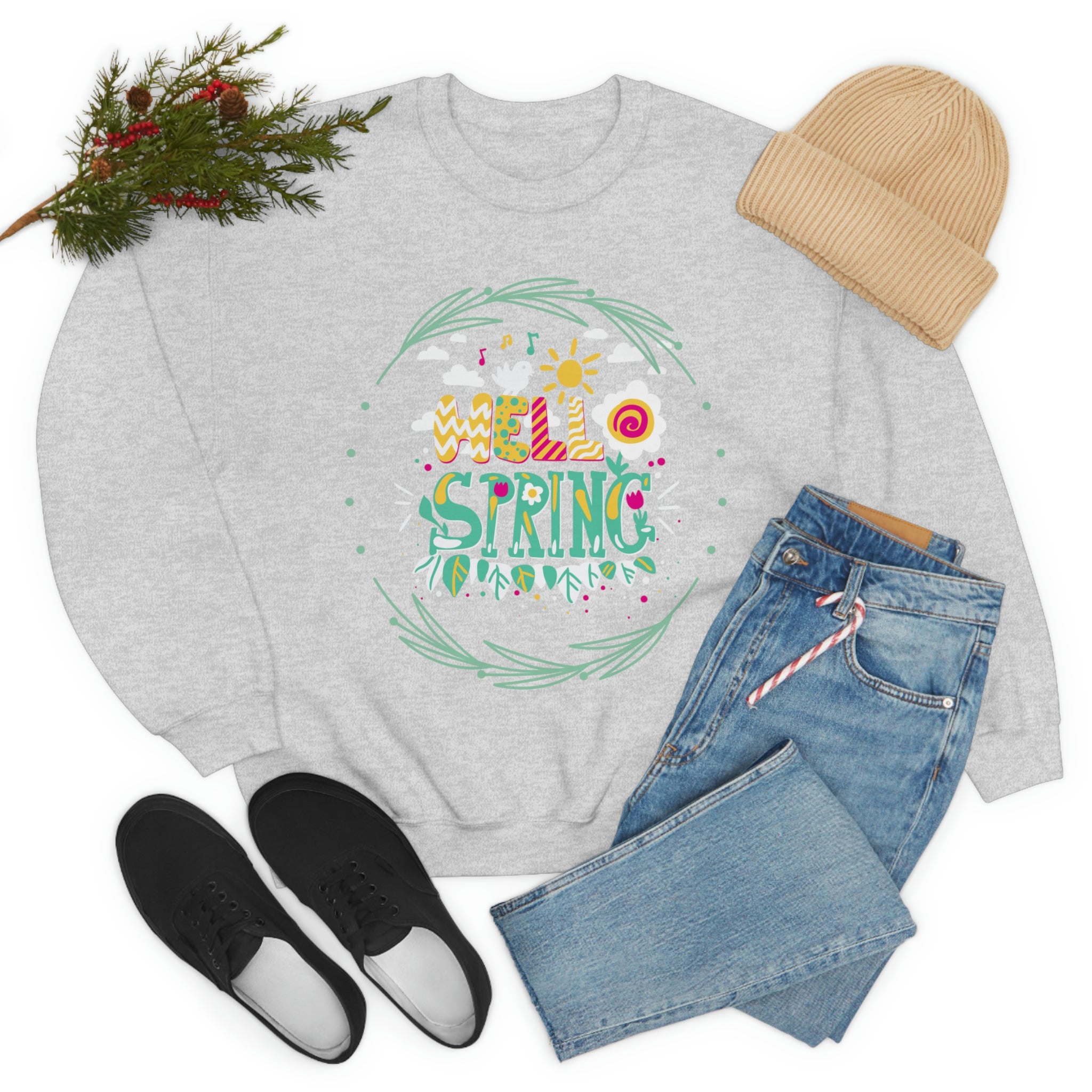 Hello Spring Unisex Heavy Blend™ Crewneck Sweatshirt