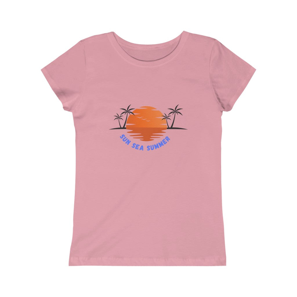 Sun Sea Summer Girls Princess Tee