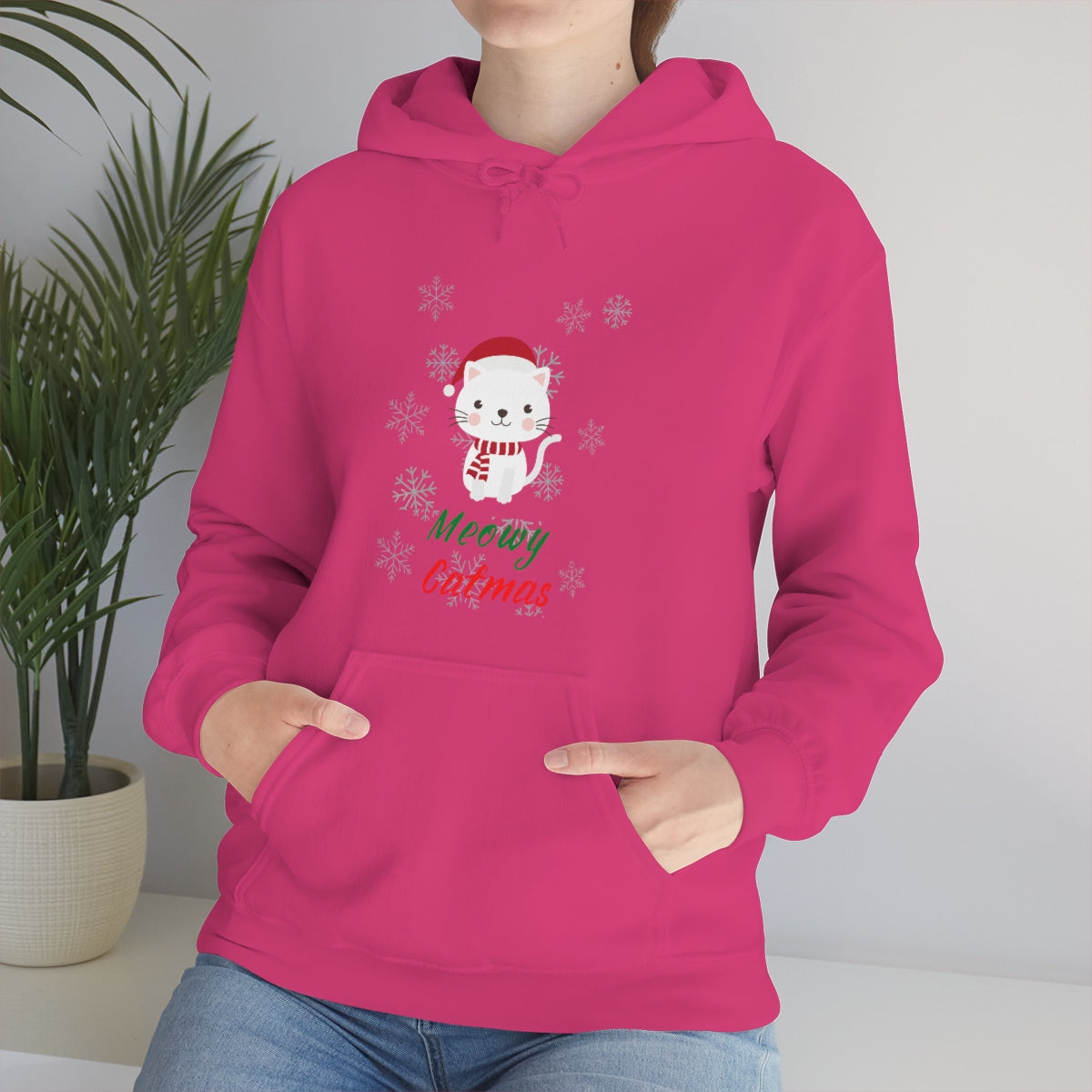 Meowy Catmas Unisex Heavy Blend™ Hooded Sweatshirt