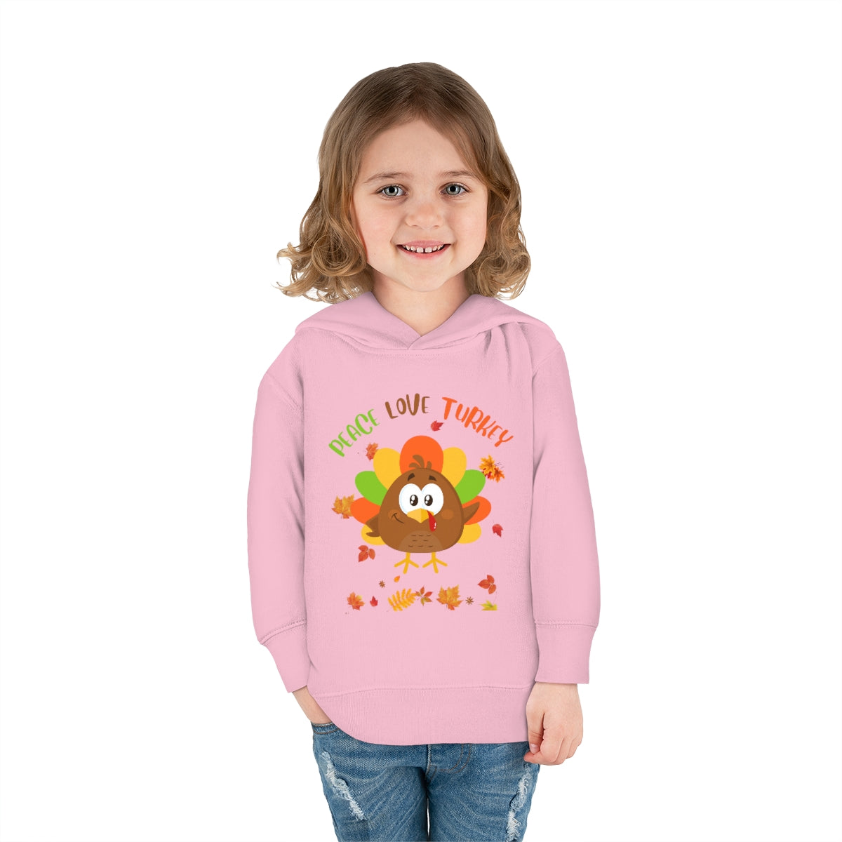 Peace Love Turkey Toddler Pullover Fleece Hoodie