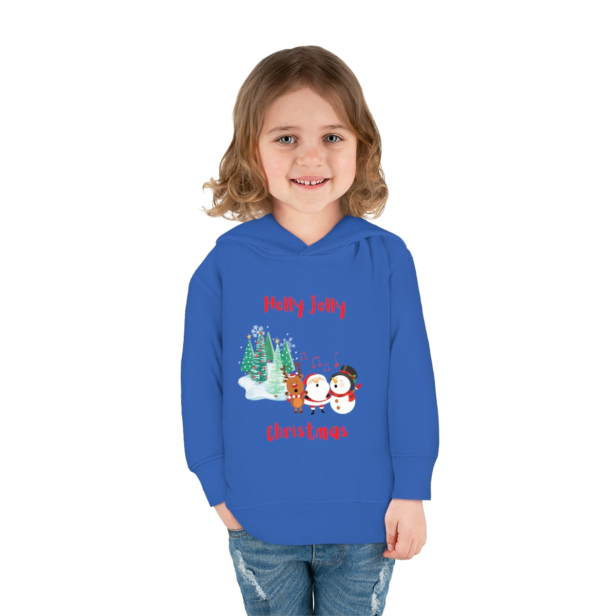Holly Jolly Christmas Toddler Pullover Fleece Hoodie