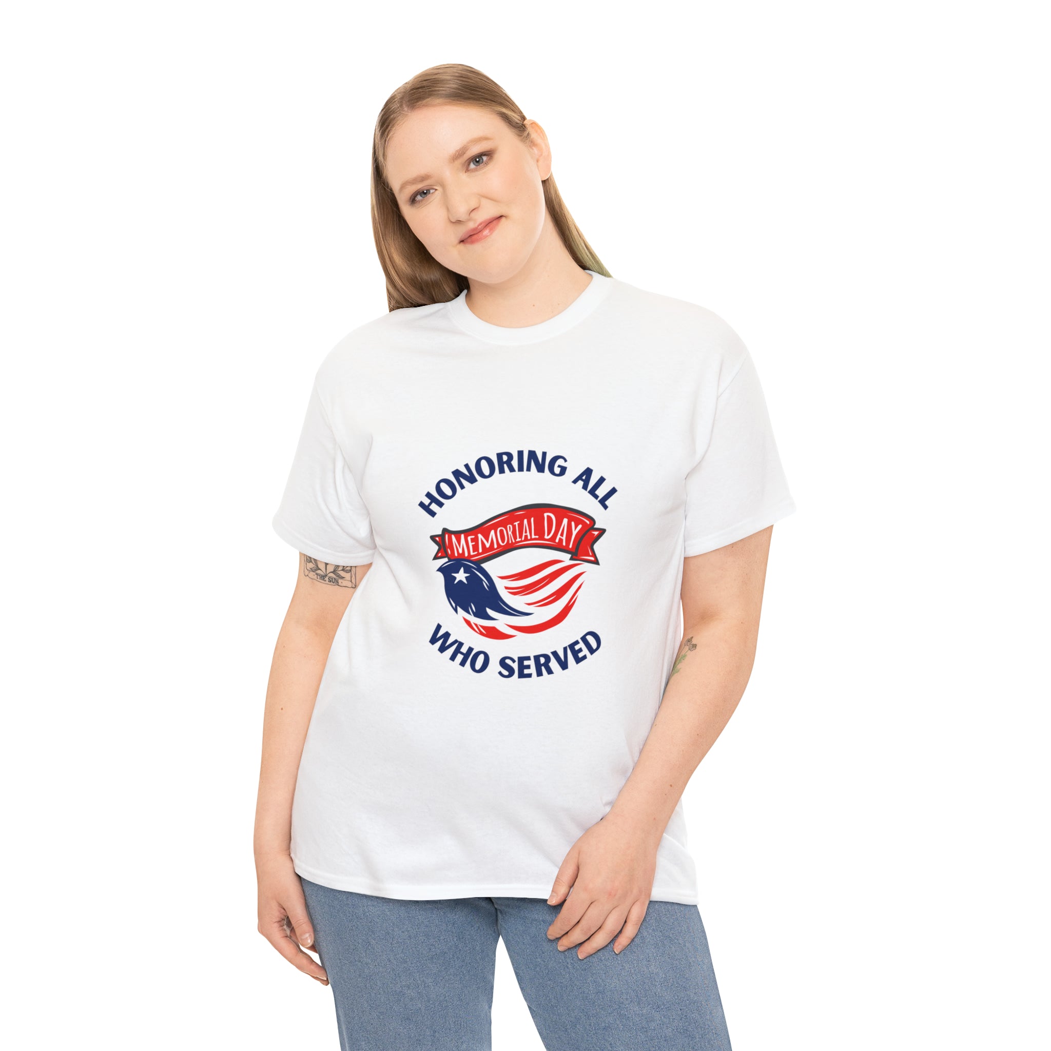 Memorial Day Honoring All Who Served Unisex Heavy Cotton Tee