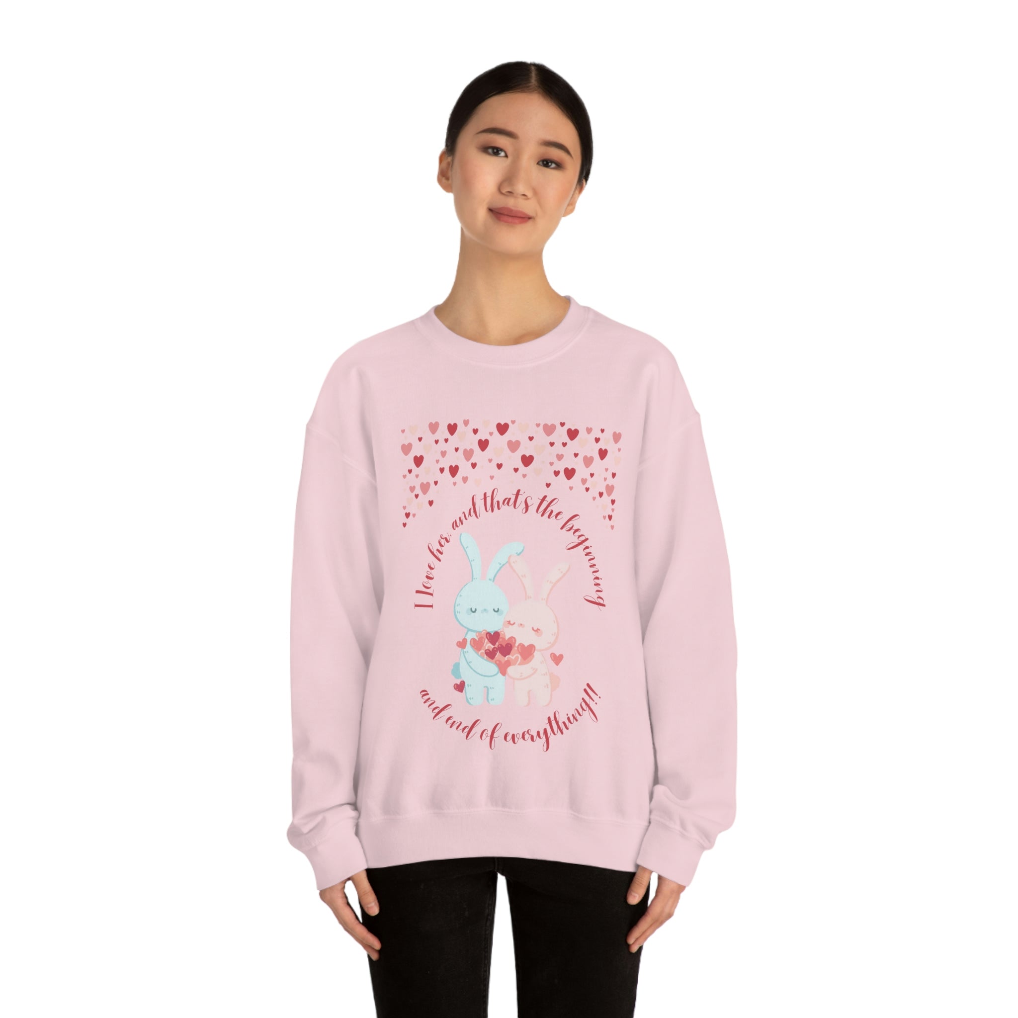 The I Love Her U & Me Unisex Heavy Blend™ Crewneck Sweatshirt