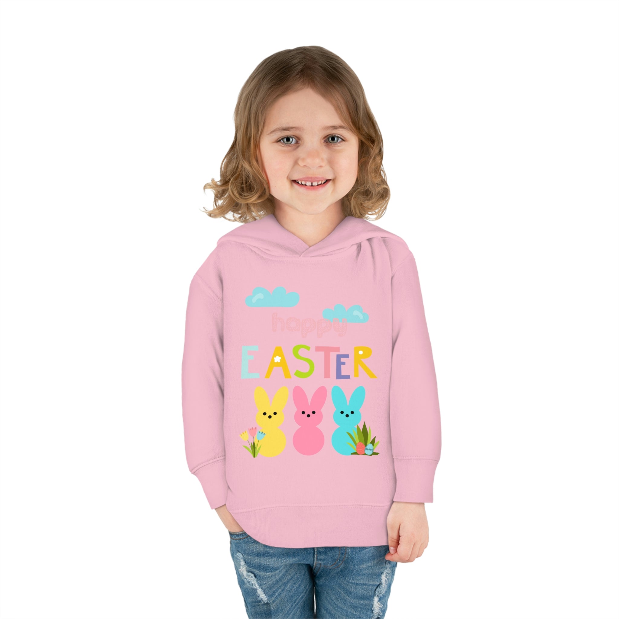 Happy Easter Bunny Toddler Pullover Fleece Hoodie