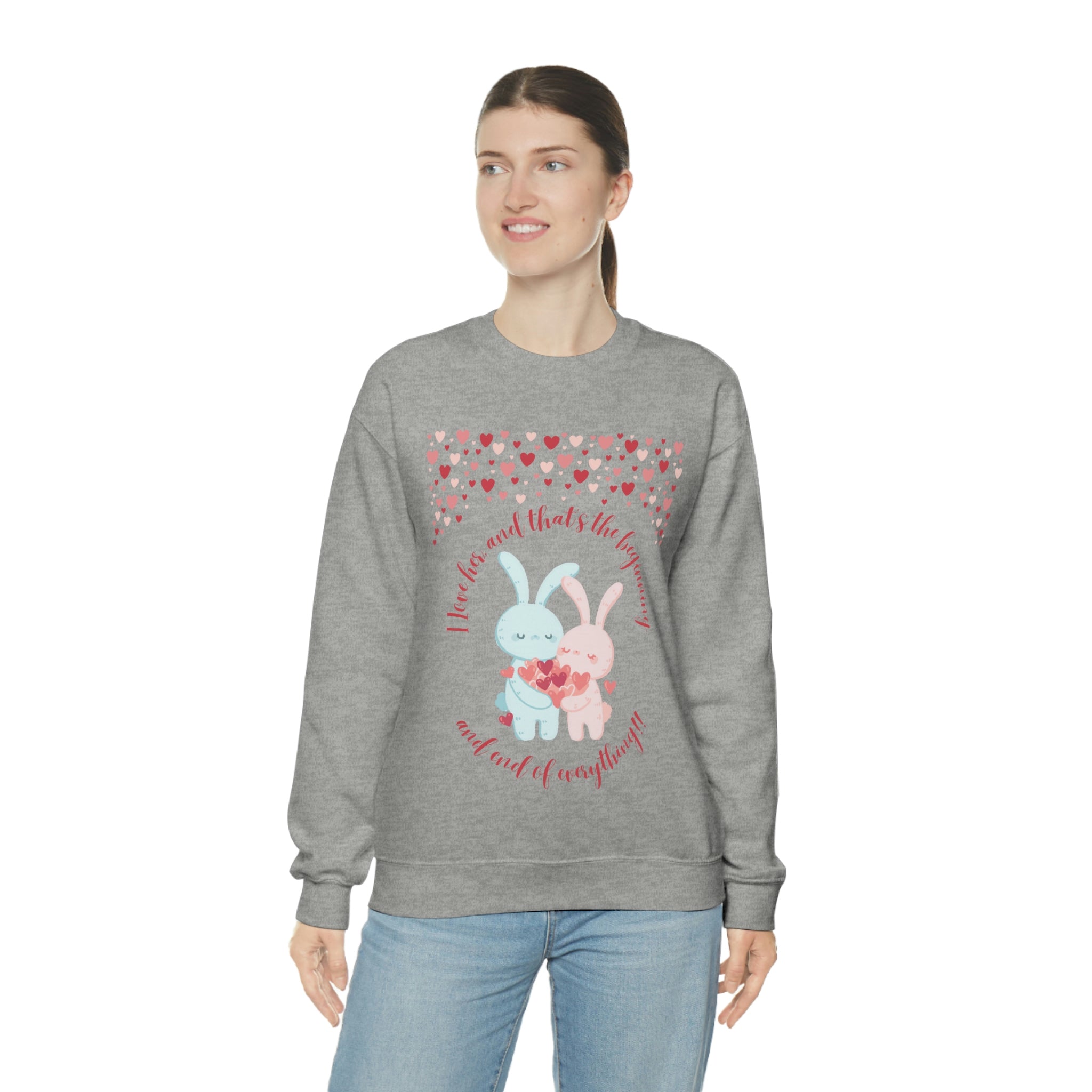 The I Love Her U & Me Unisex Heavy Blend™ Crewneck Sweatshirt