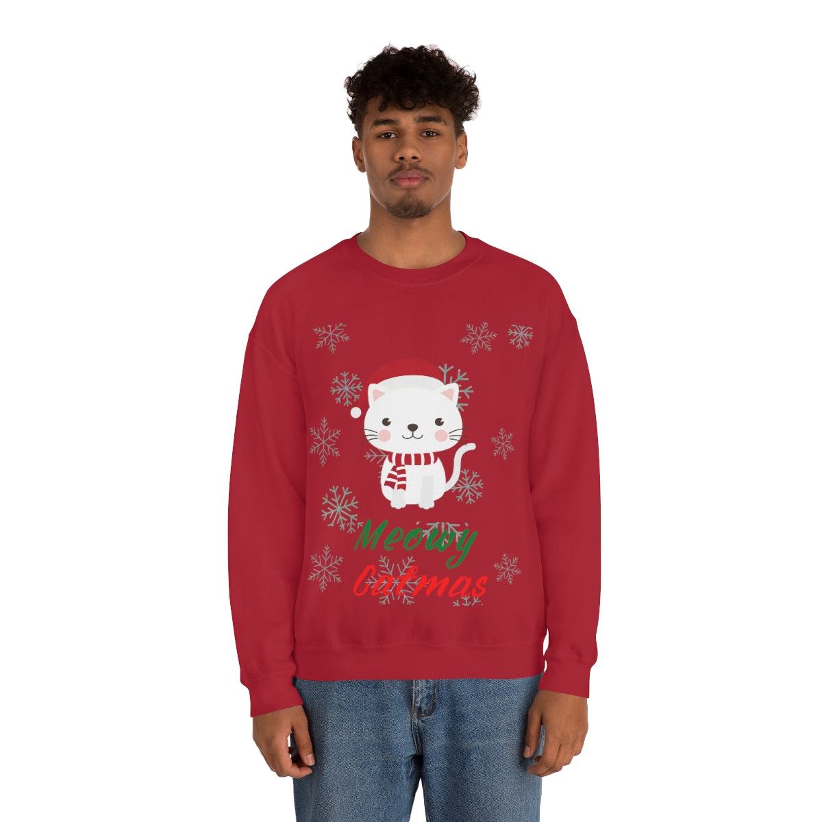 Meowy Catmas Unisex Heavy Blend™ Crewneck Sweatshirt