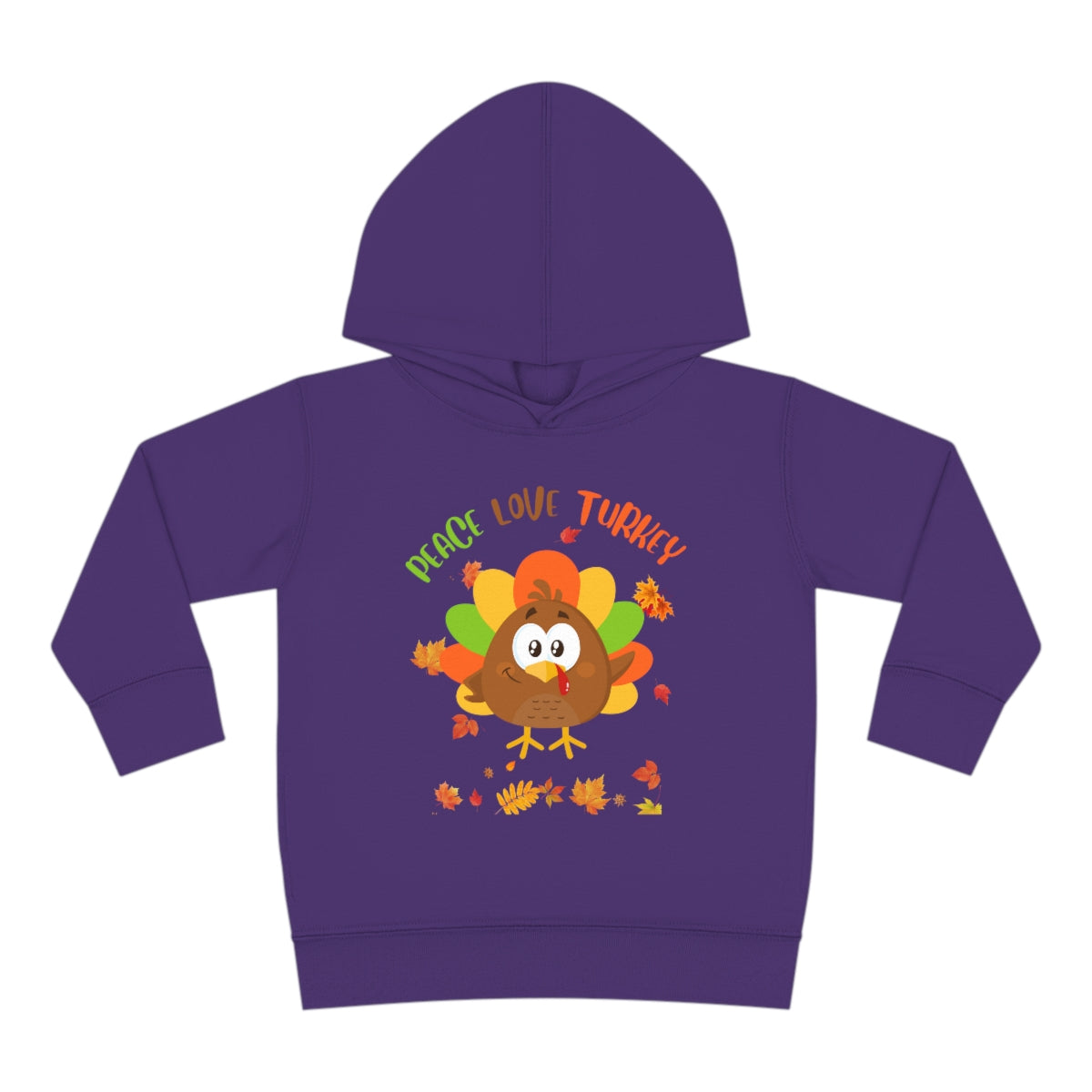 Peace Love Turkey Toddler Pullover Fleece Hoodie