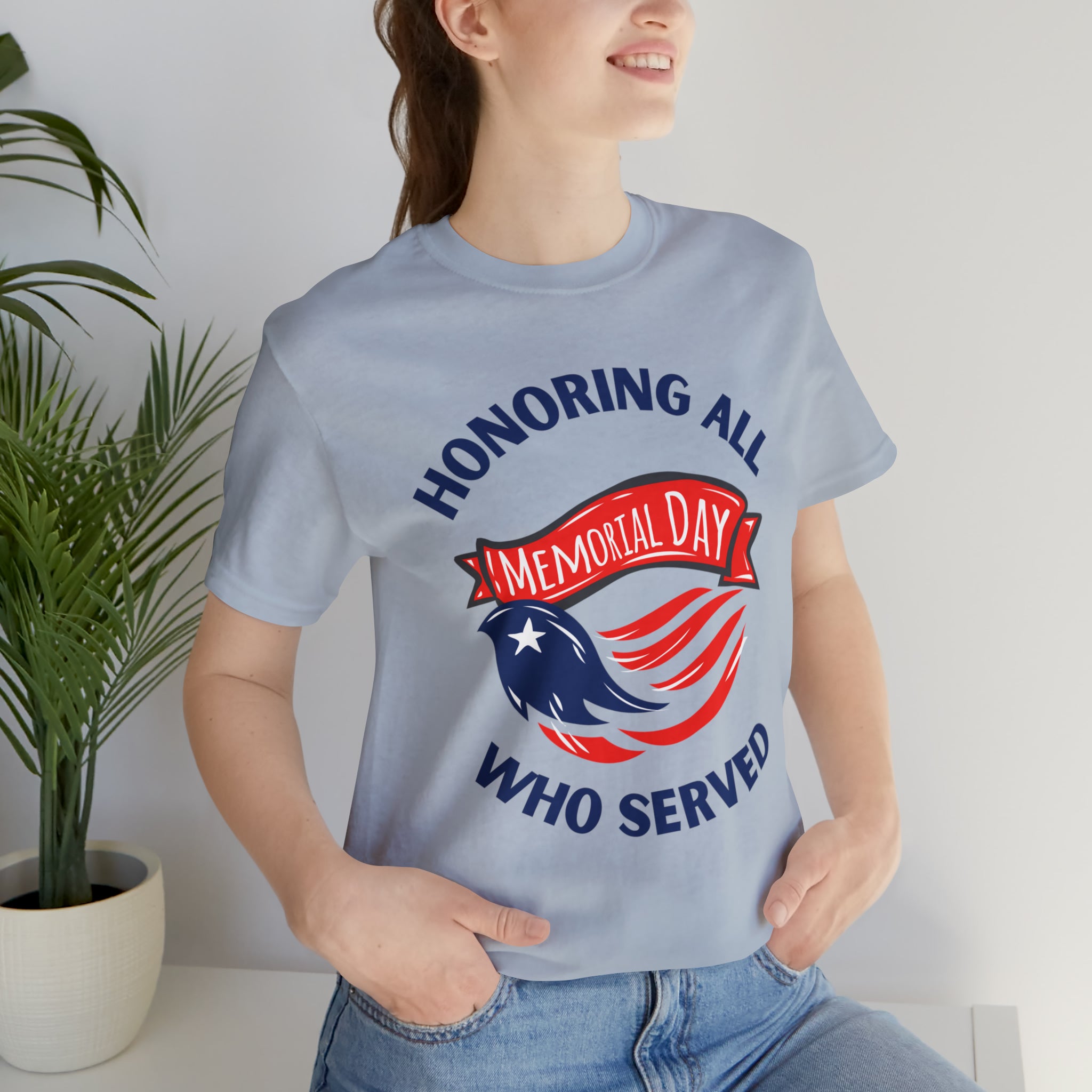 Memorial Day Honoring All Who Served Unisex Jersey Short Sleeve Tee