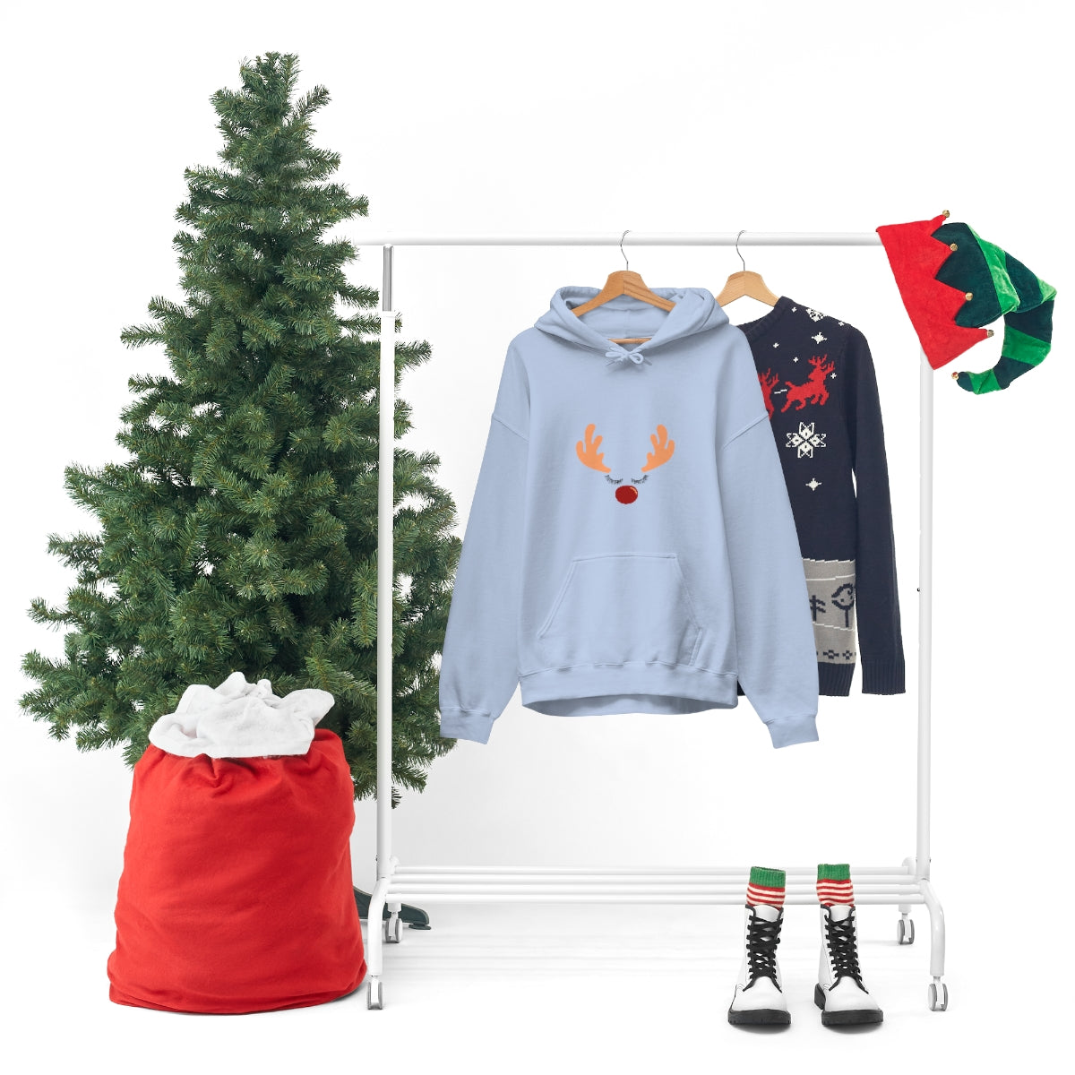 Reindeer Christmas Unisex Heavy Blend™ Hooded Sweatshirt