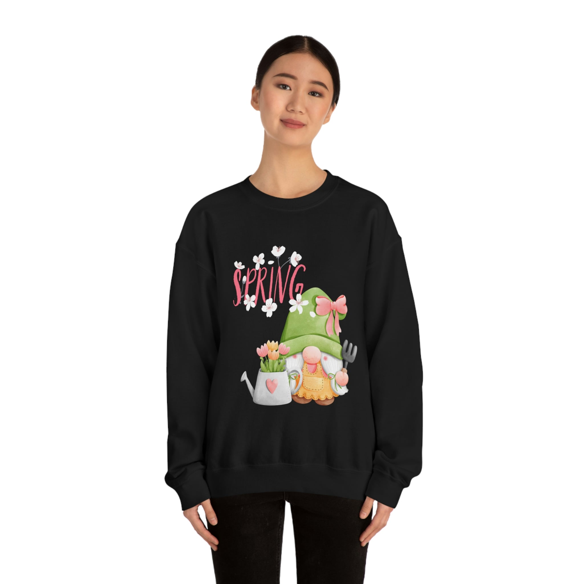 Gnome Happy Spring Unisex Heavy Blend™ Crewneck Sweatshirt