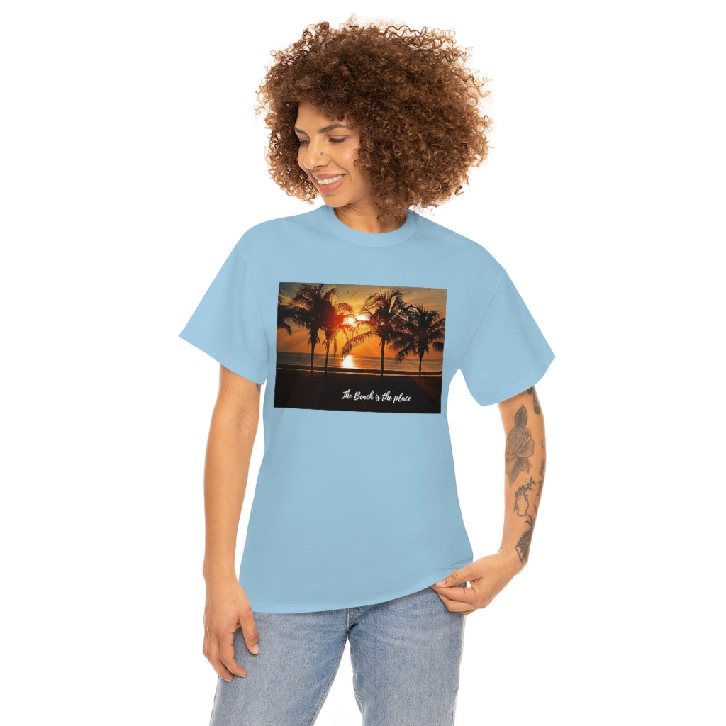 The Beach is the Place Unisex Heavy Cotton Tee