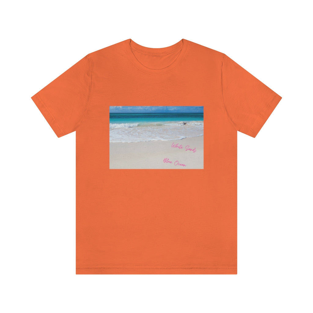 White Sands Blue Ocean Unisex Jersey Short Sleeve Tee