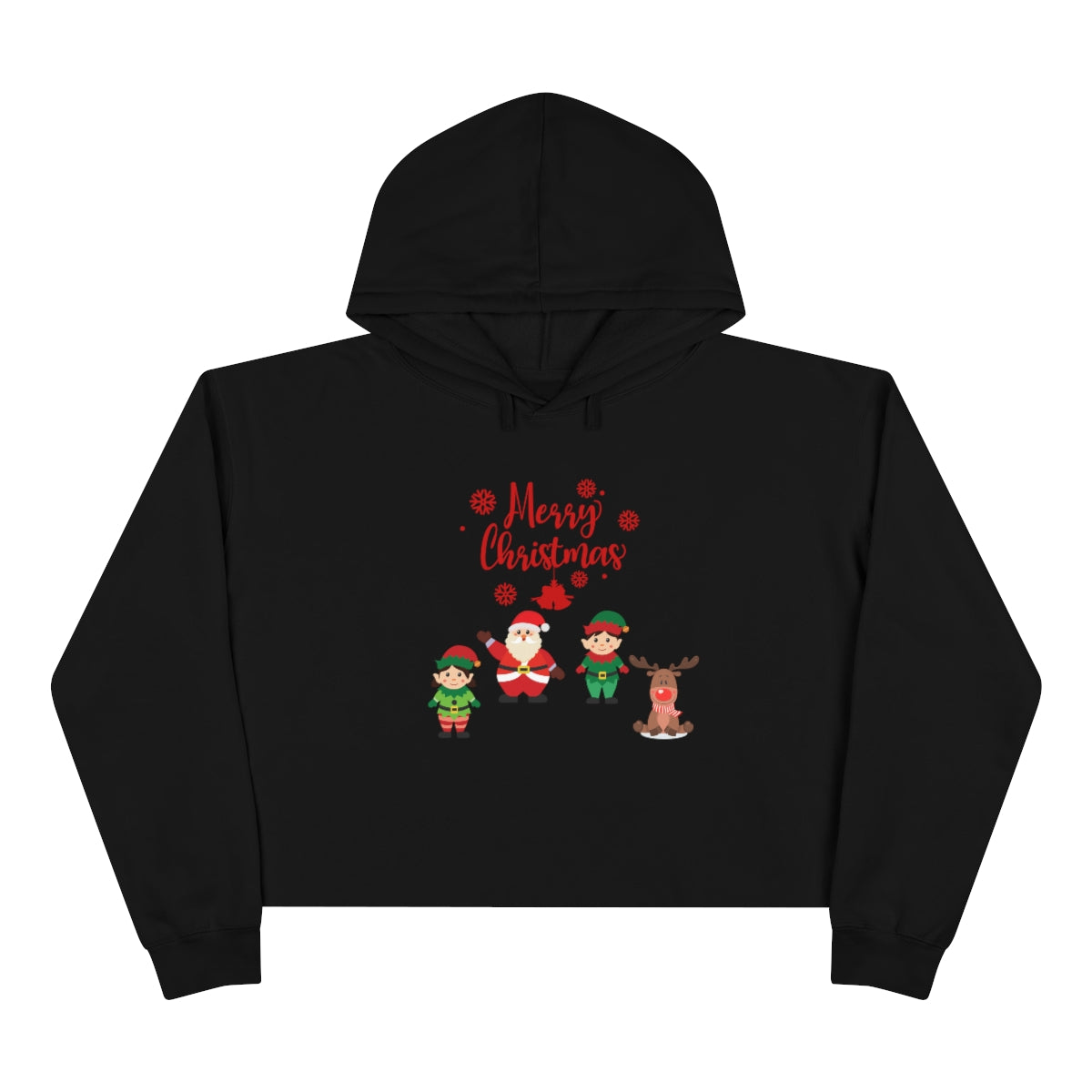 Merry Christmas From Santa & Helpers Crop Hoodie