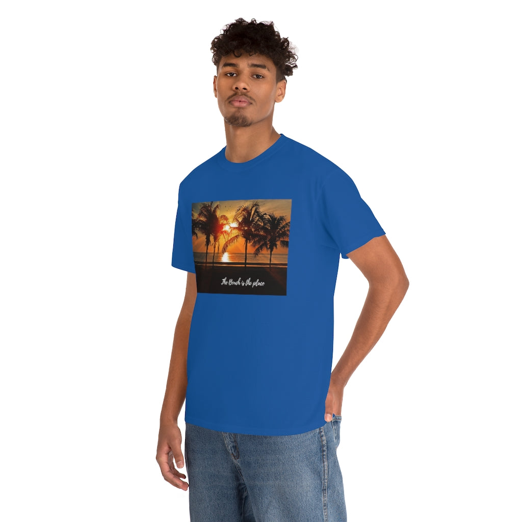 The Beach is the Place Unisex Heavy Cotton Tee