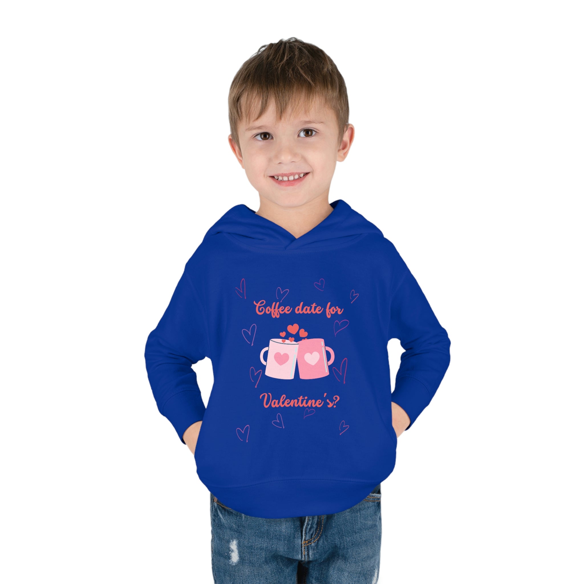 Coffee Date For Valentine's Toddler Pullover Fleece Hoodie