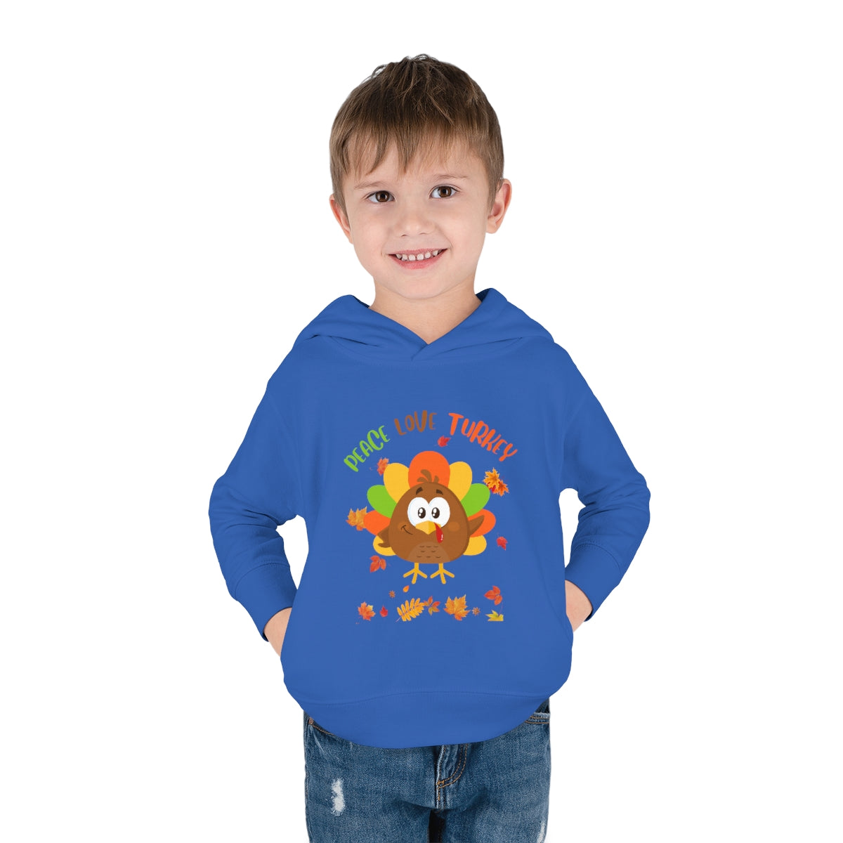 Peace Love Turkey Toddler Pullover Fleece Hoodie