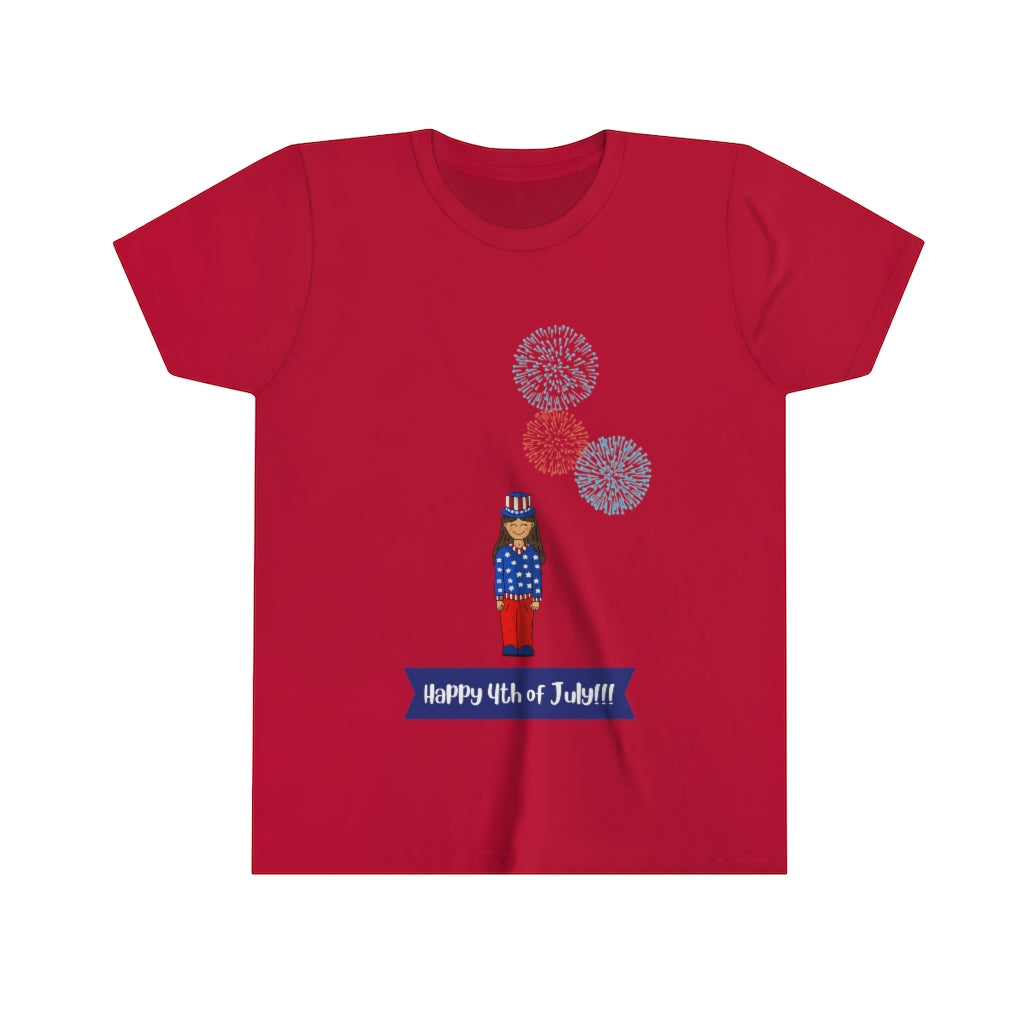 Happy 4th of July Youth Short Sleeve Tee.