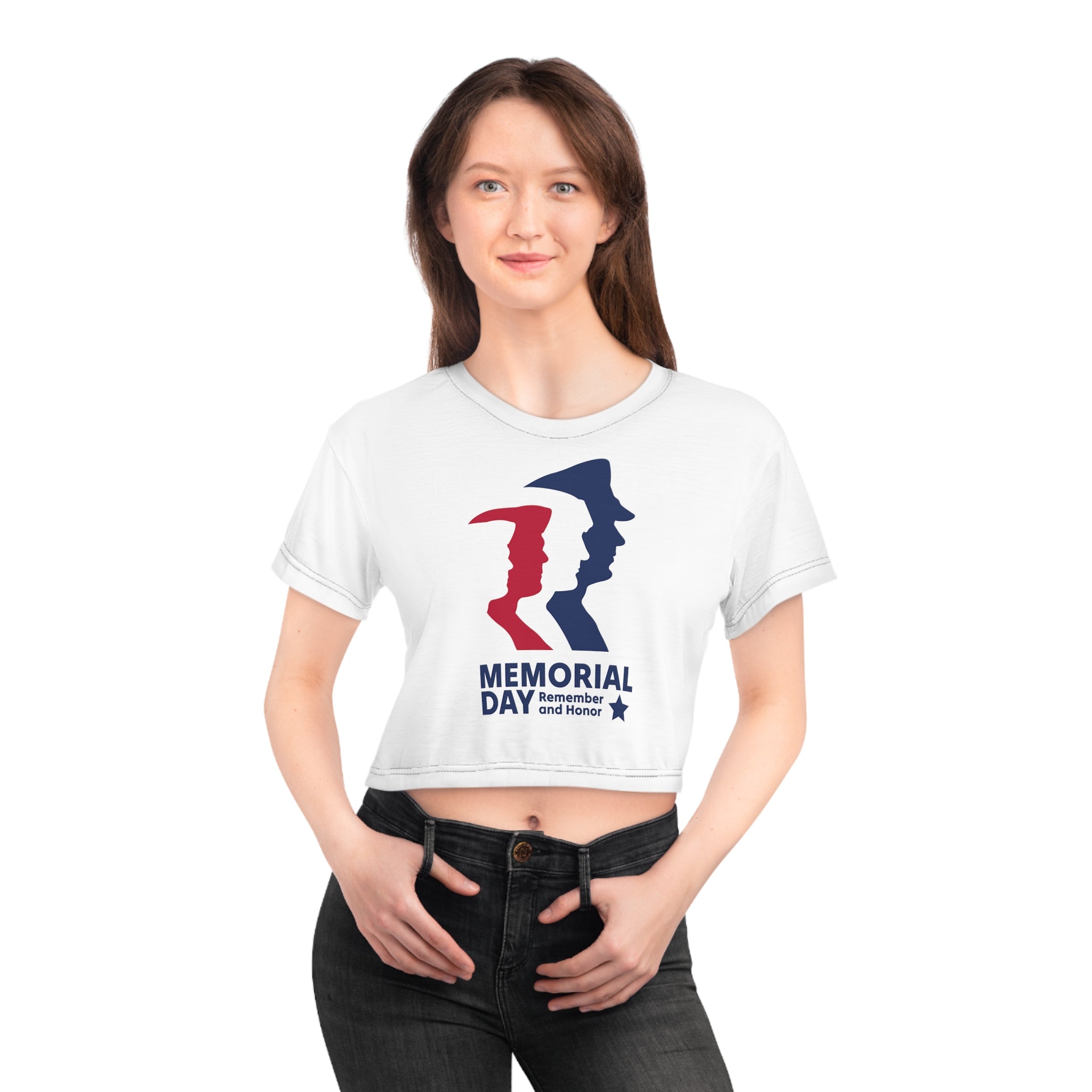 Memorial Day Heroes Crop Tee (AOP)