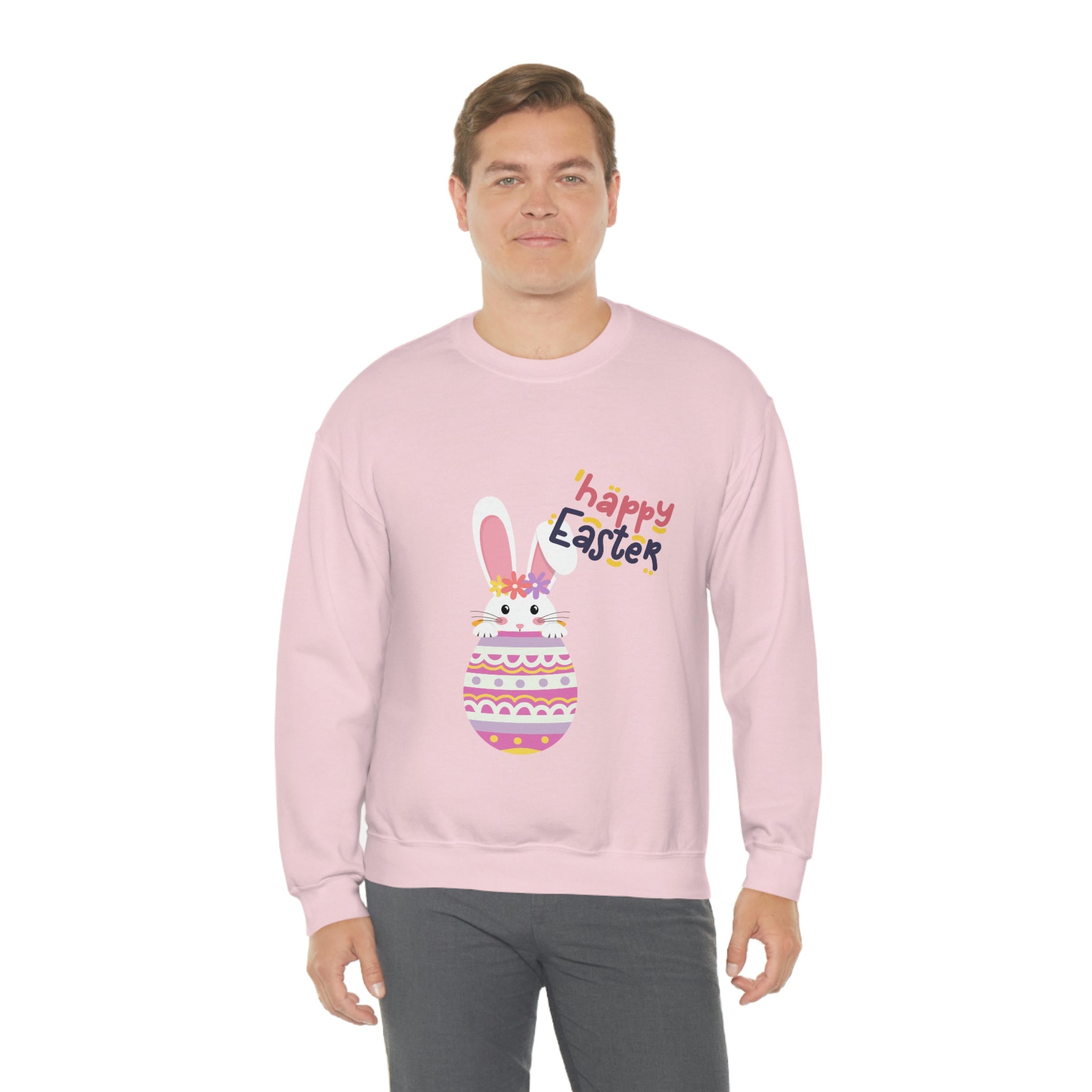 Happy Easter Day Bunny Unisex Heavy Blend™ Crewneck Sweatshirt