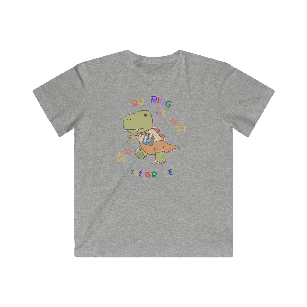 Roaring Into 1st Grade Kids Fine Jersey Tee