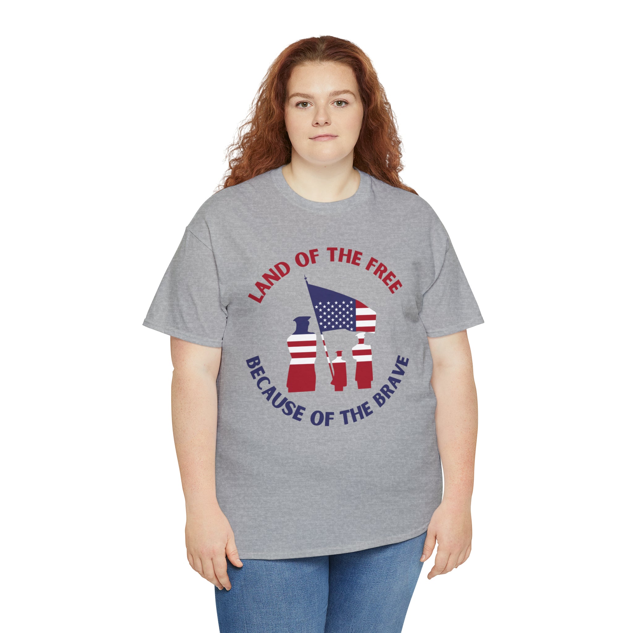 Memorial Day Land of The Free Unisex Heavy Cotton Tee