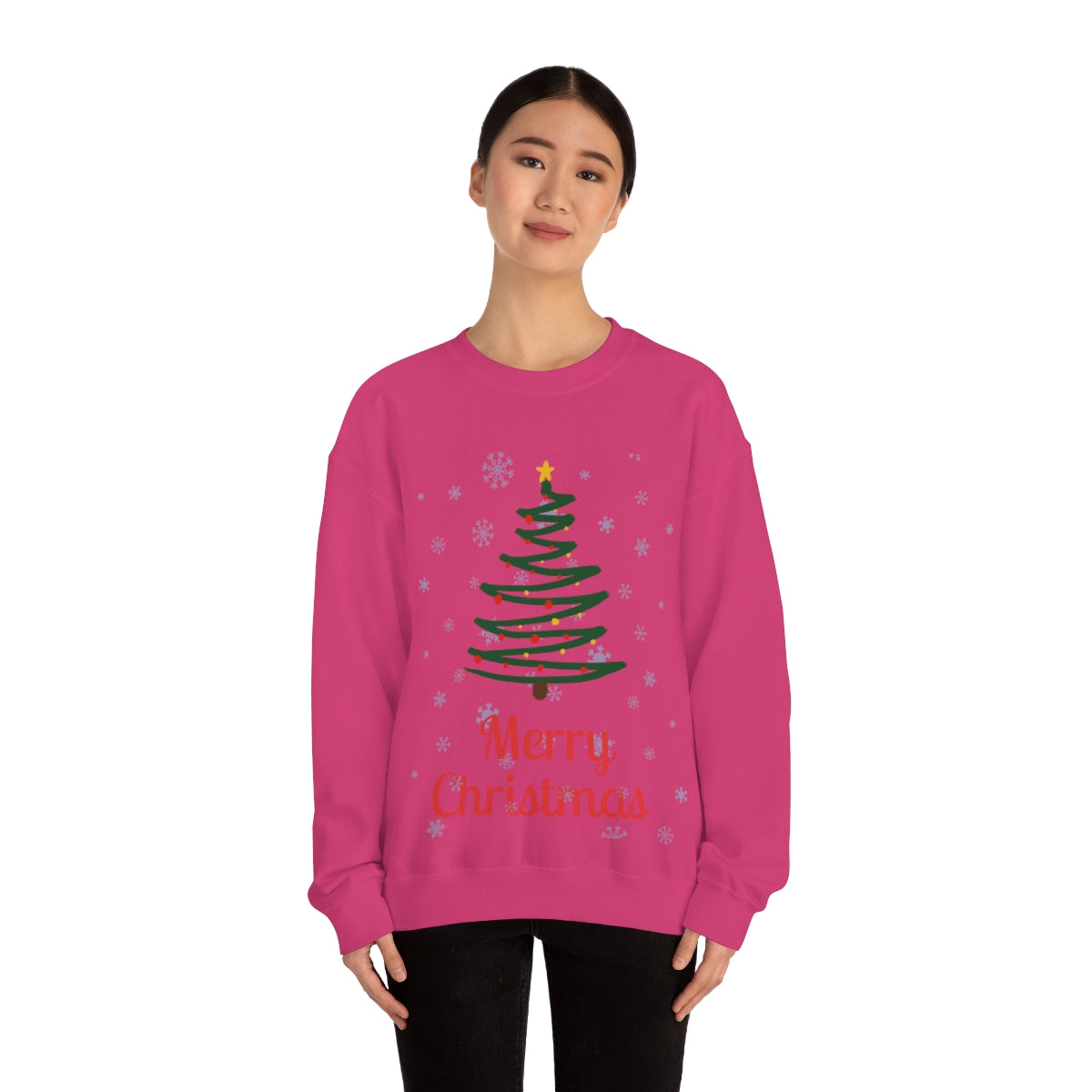 Merry Christmas Tree Unisex Heavy Blend™ Crewneck Sweatshirt
