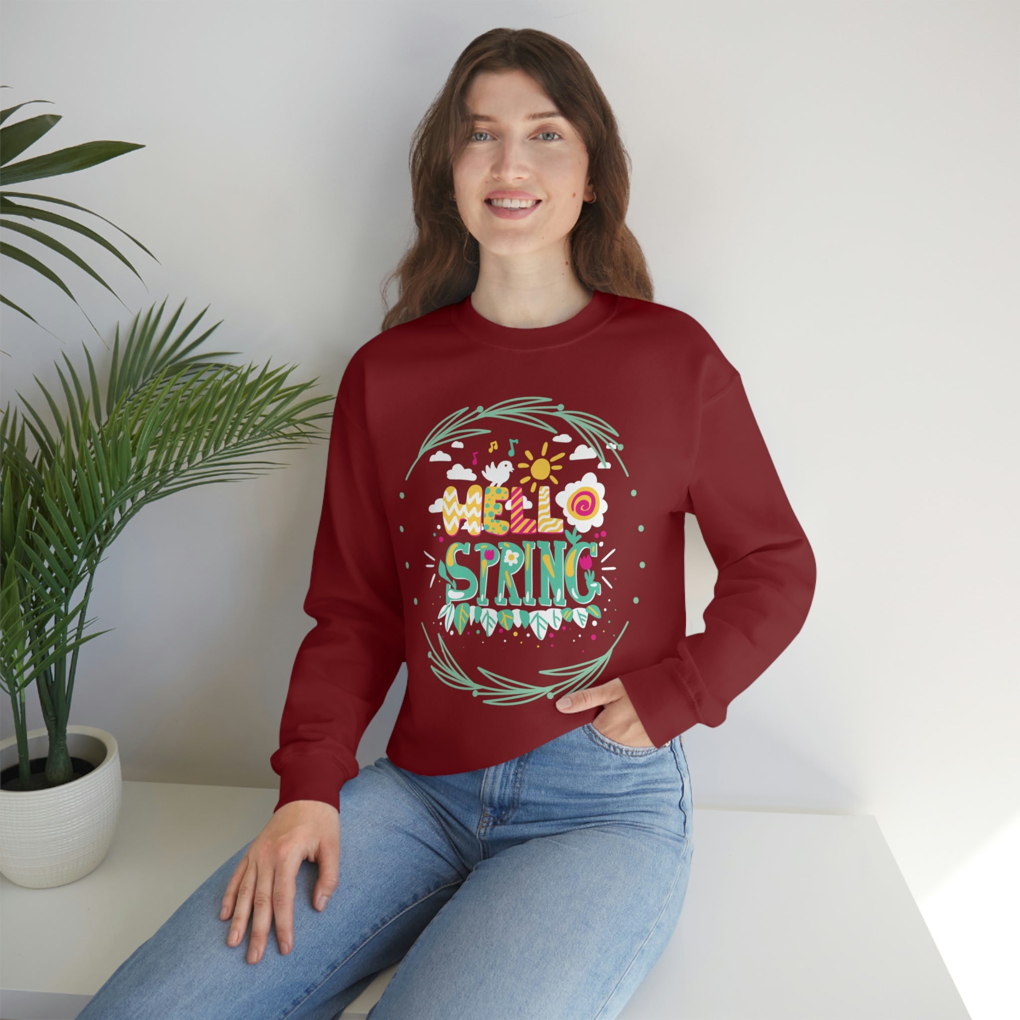 Hello Spring Unisex Heavy Blend™ Crewneck Sweatshirt