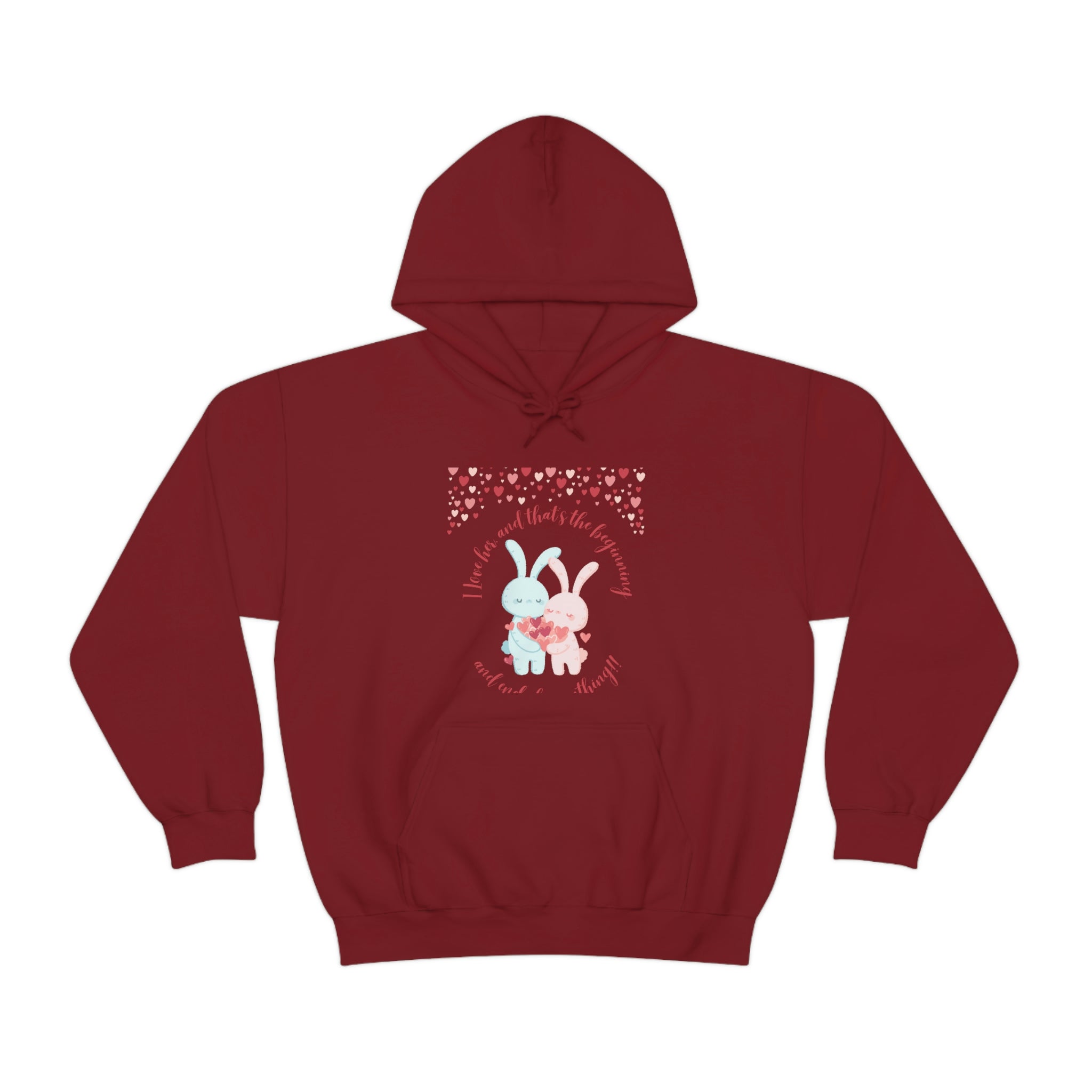 The I Love Her U & Me Unisex Heavy Blend™ Hooded Sweatshirt