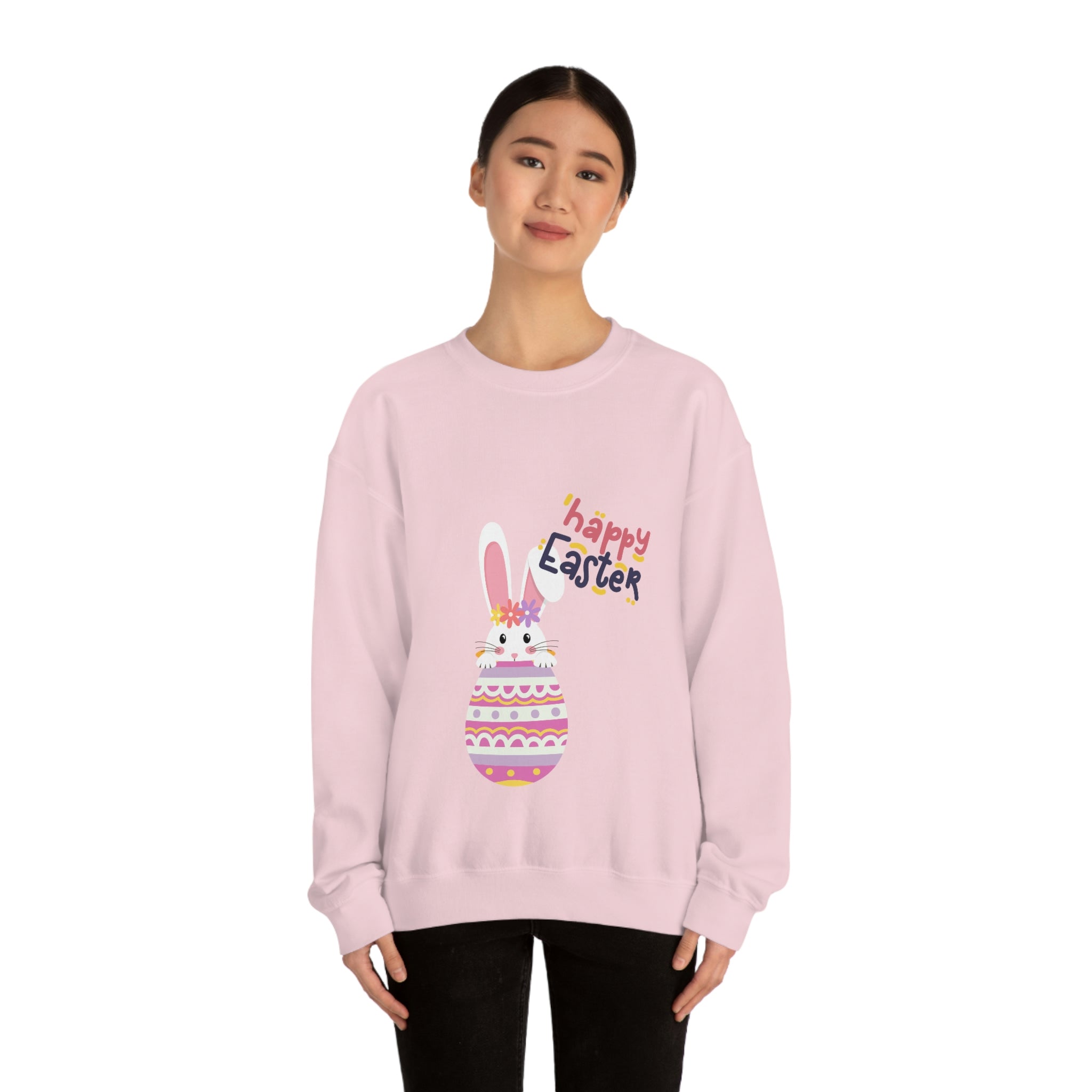 Happy Easter Day Bunny Unisex Heavy Blend™ Crewneck Sweatshirt