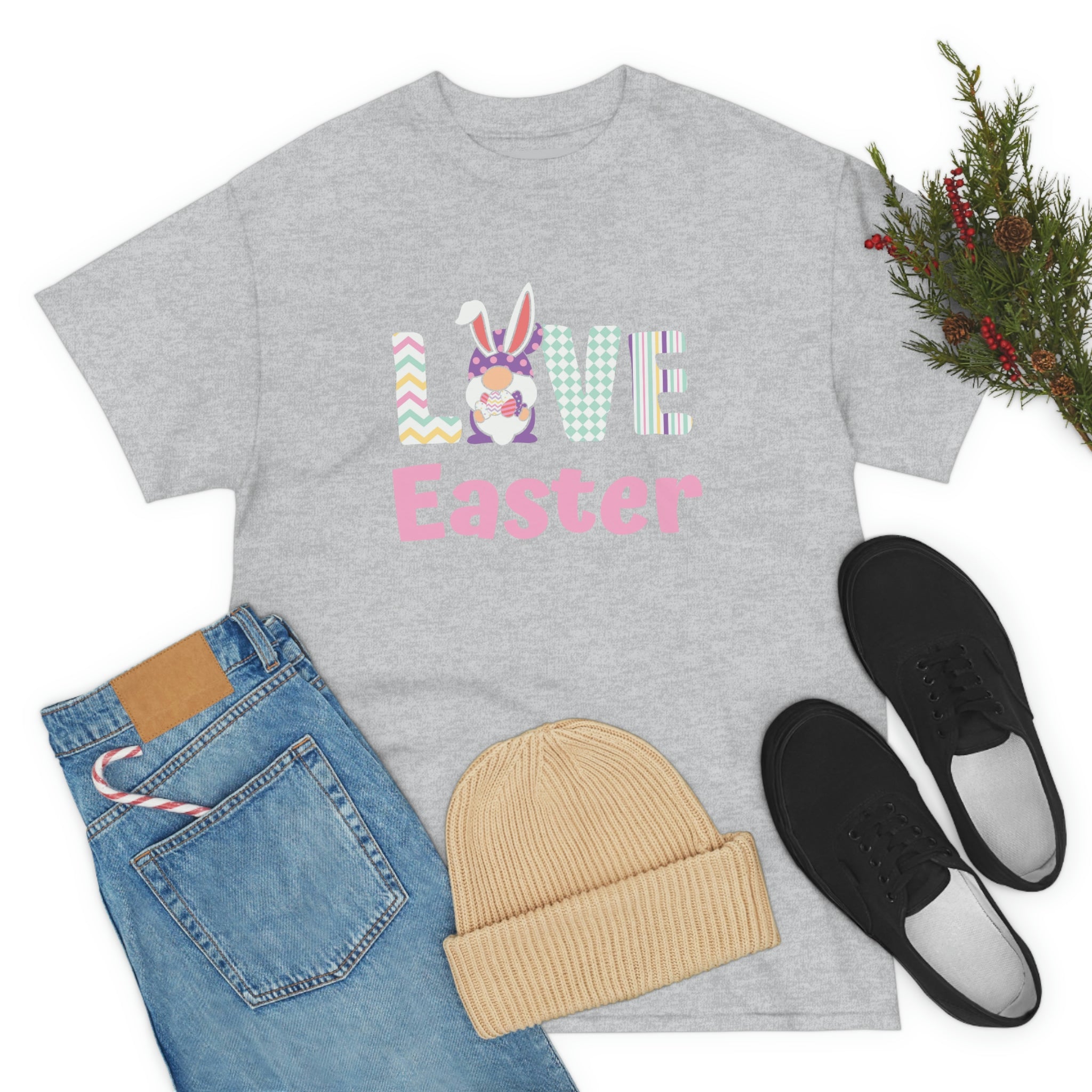 Gnome Love Easter Unisex Heavy Cotton Tee
