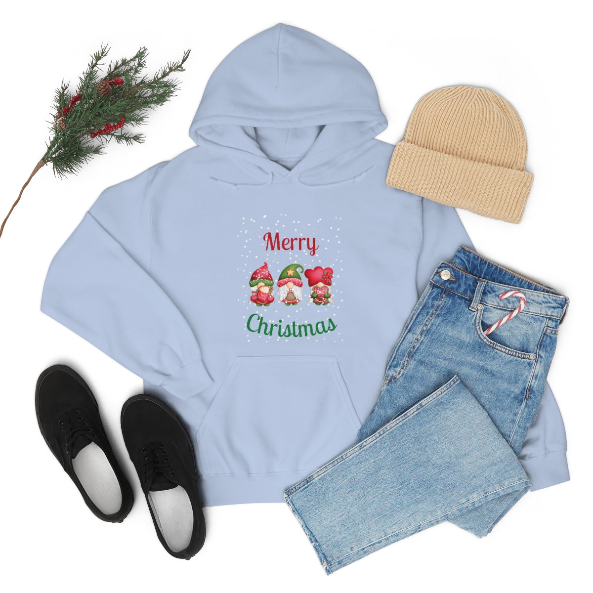 Three Gnomes Merry Christmas Unisex Heavy Blend™ Hooded Sweatshirt