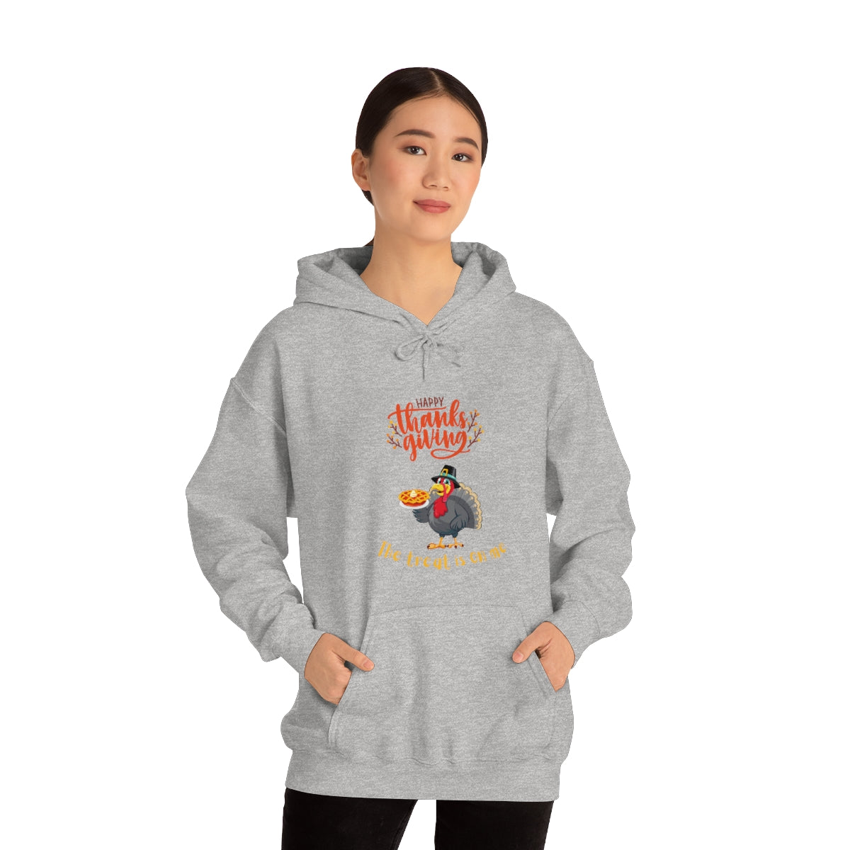 Happy Thanksgiving The Treat Is On Me Unisex Heavy Blend™ Hooded Sweatshirt