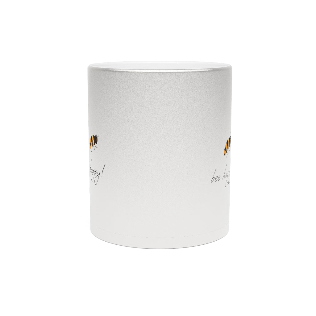 Bee Happy Metallic Mug (Silver\Gold)