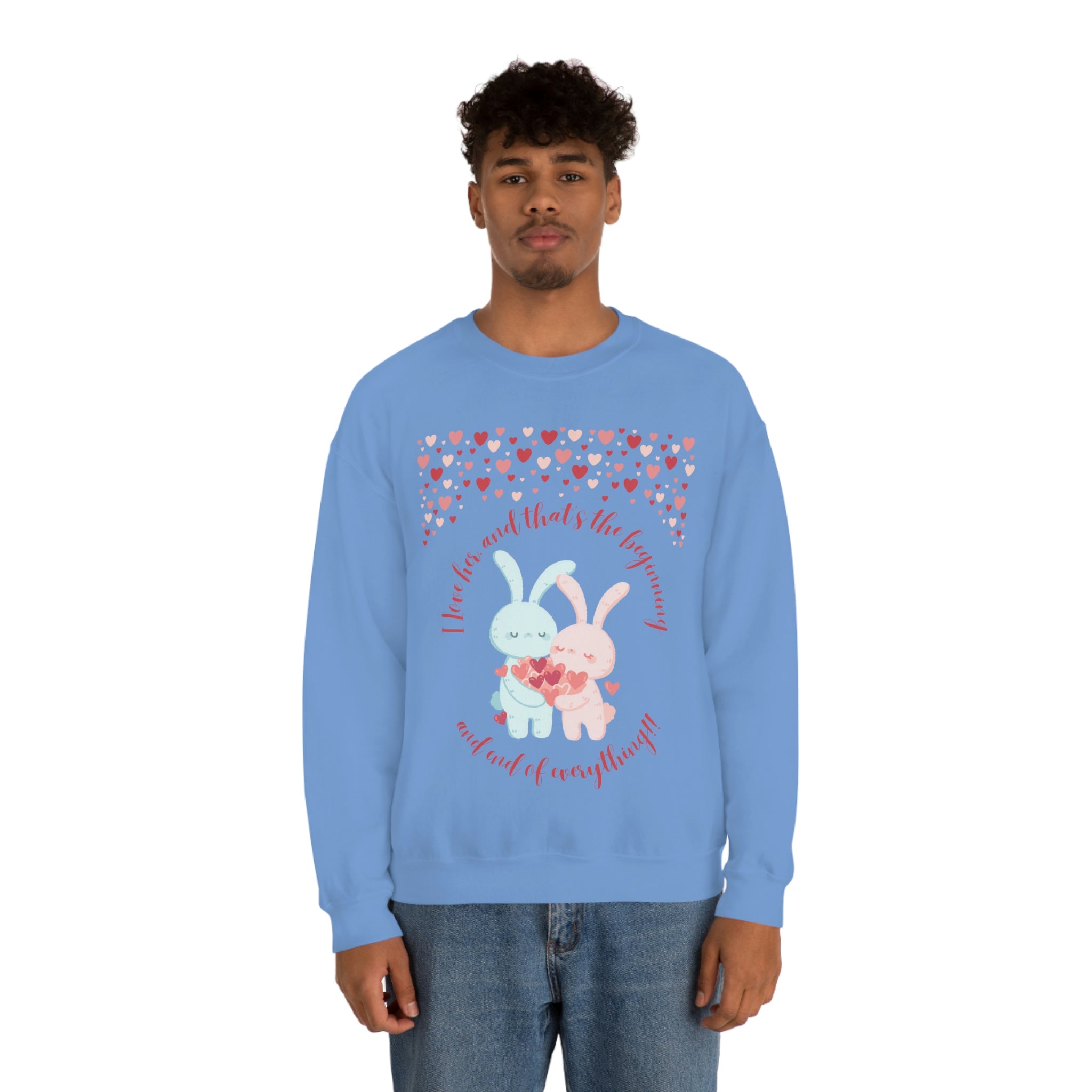 The I Love Her U & Me Unisex Heavy Blend™ Crewneck Sweatshirt